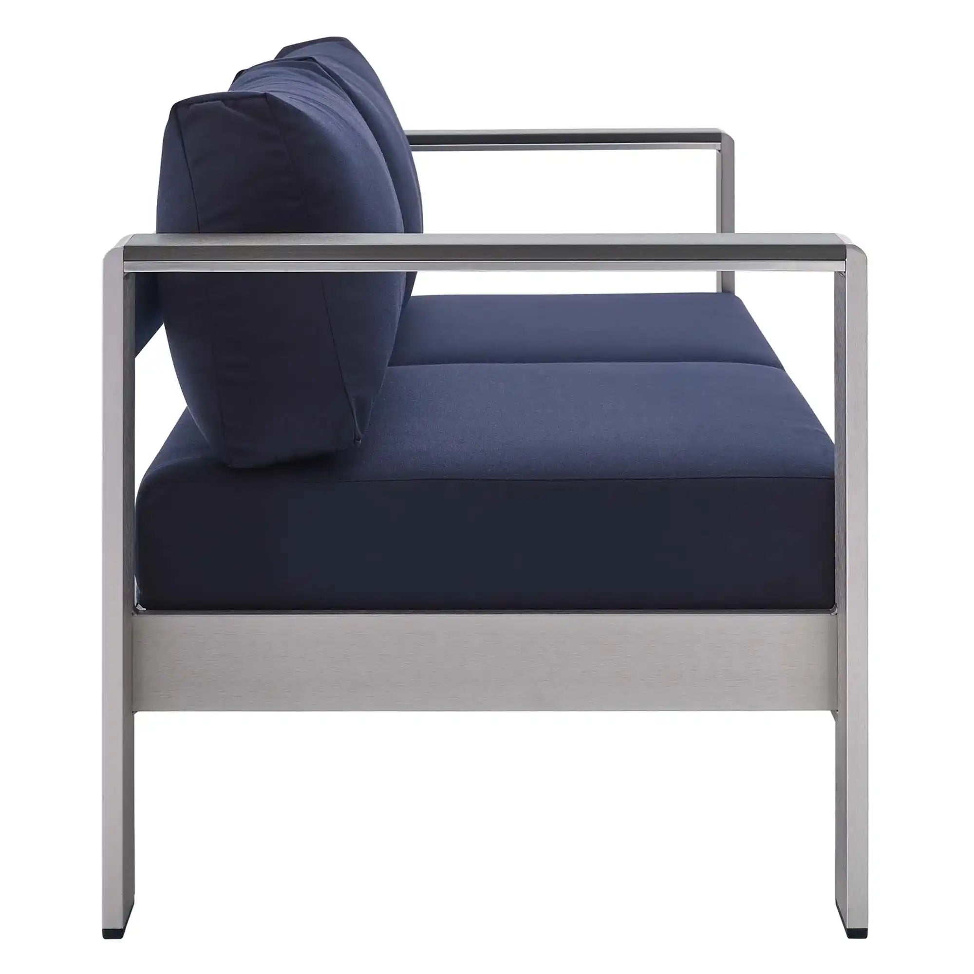 Shore 3 Piece Sunbrella� Fabric Outdoor Patio Aluminum Set by Modway - Best Buy Furniture