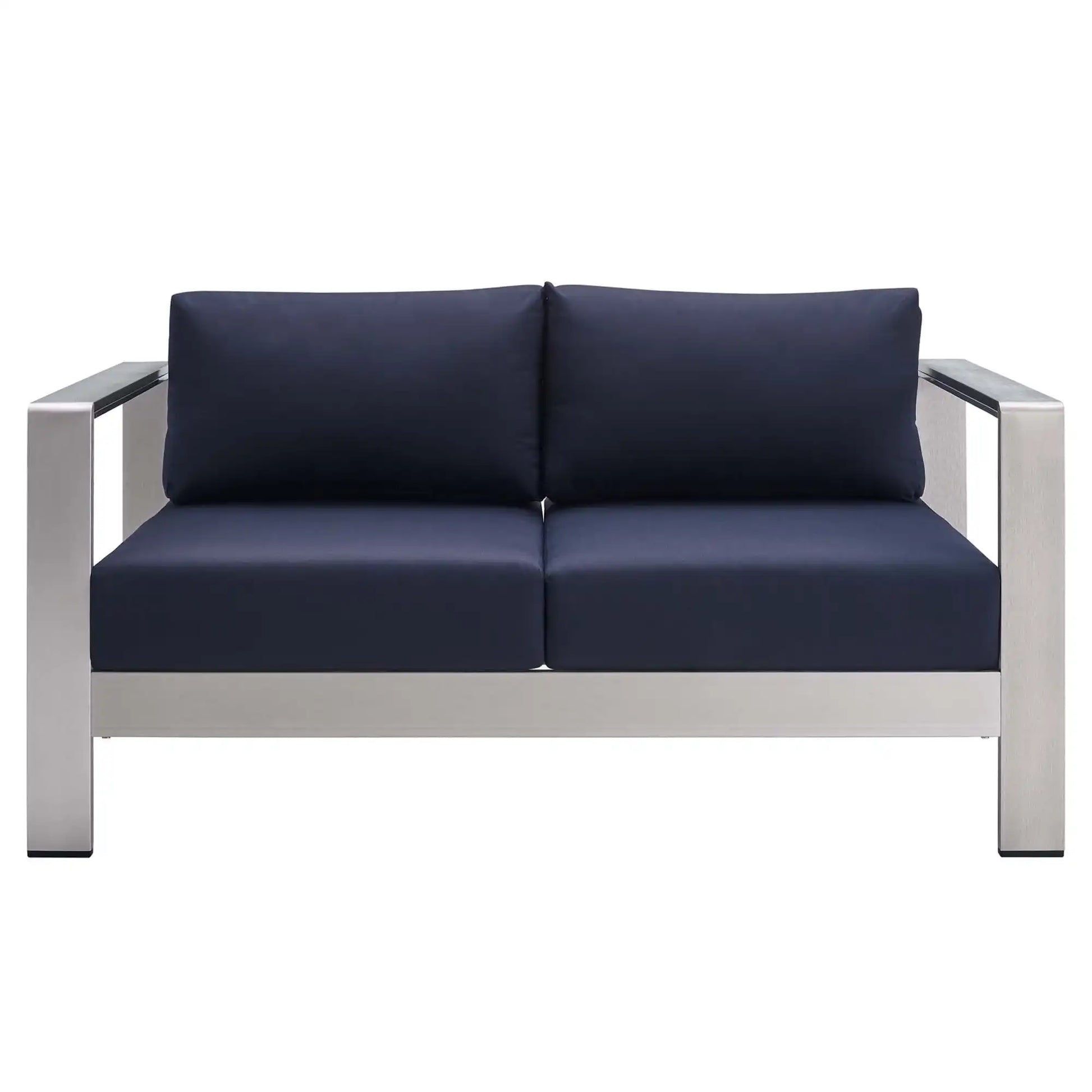 Shore 3 Piece Sunbrella� Fabric Outdoor Patio Aluminum Set by Modway - Best Buy Furniture