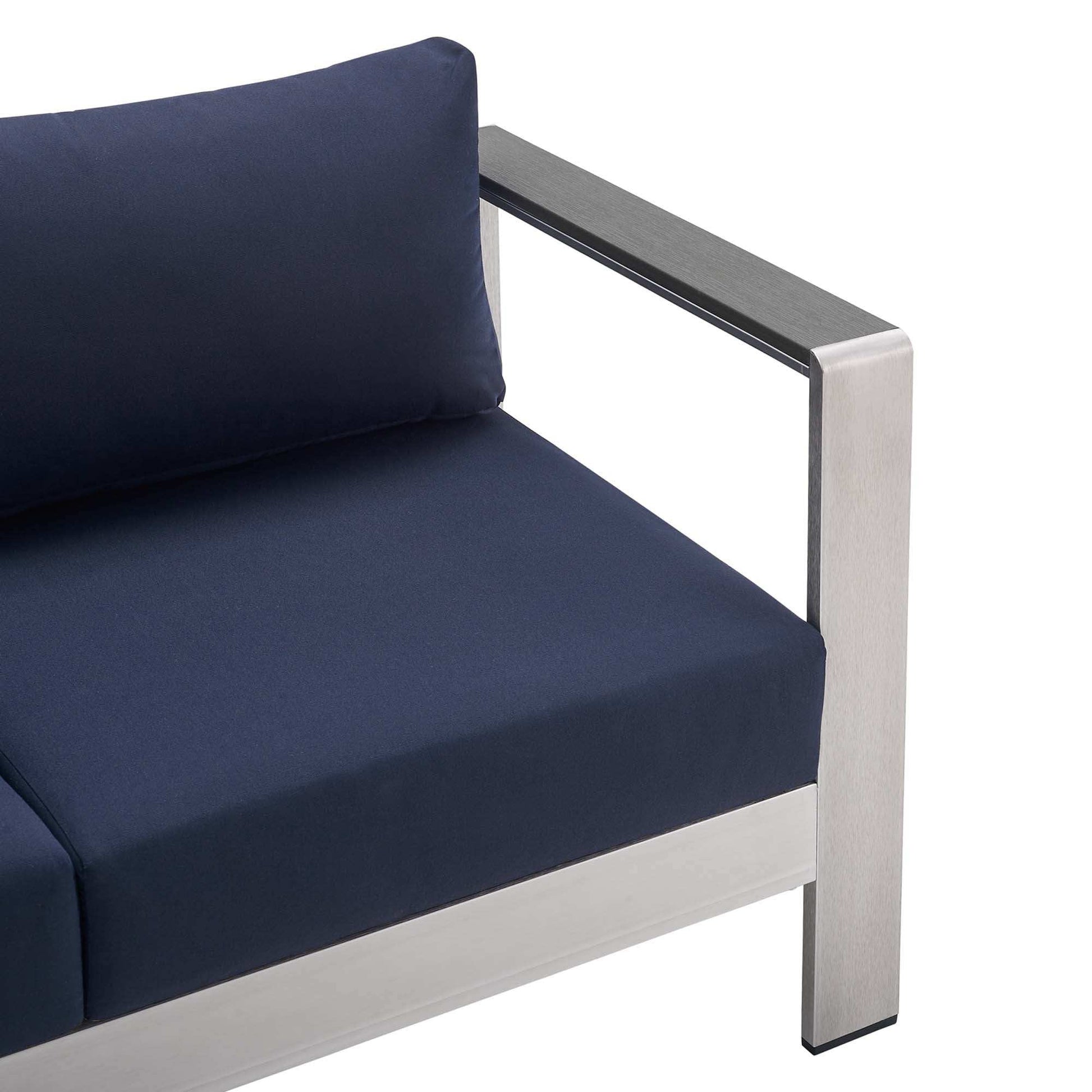 Shore 3 Piece Sunbrella� Fabric Outdoor Patio Aluminum Set by Modway - Best Buy Furniture