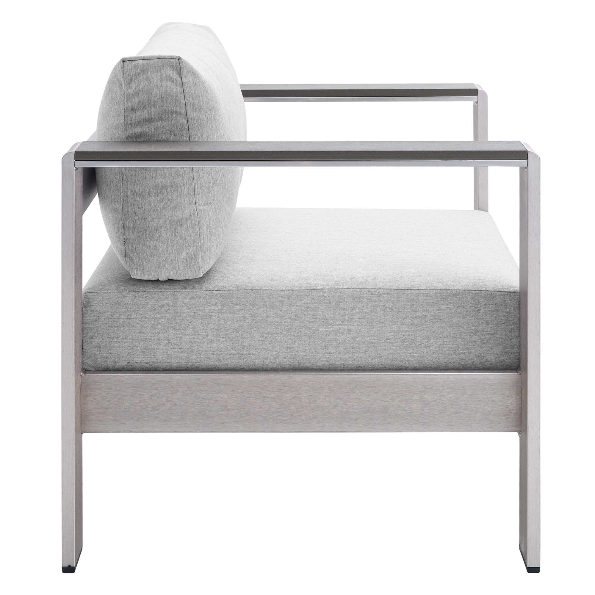 Shore 4 Piece Sunbrella� Fabric Outdoor Patio Aluminum Set by Modway - Best Buy Furniture
