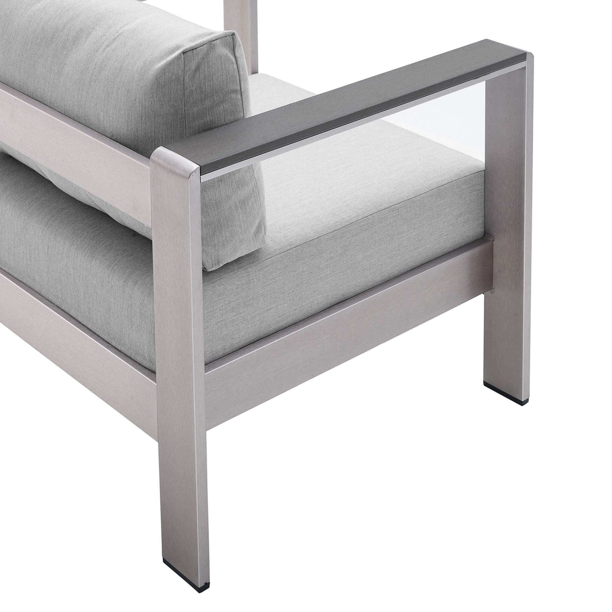 Shore 4 Piece Sunbrella� Fabric Outdoor Patio Aluminum Set by Modway - Best Buy Furniture