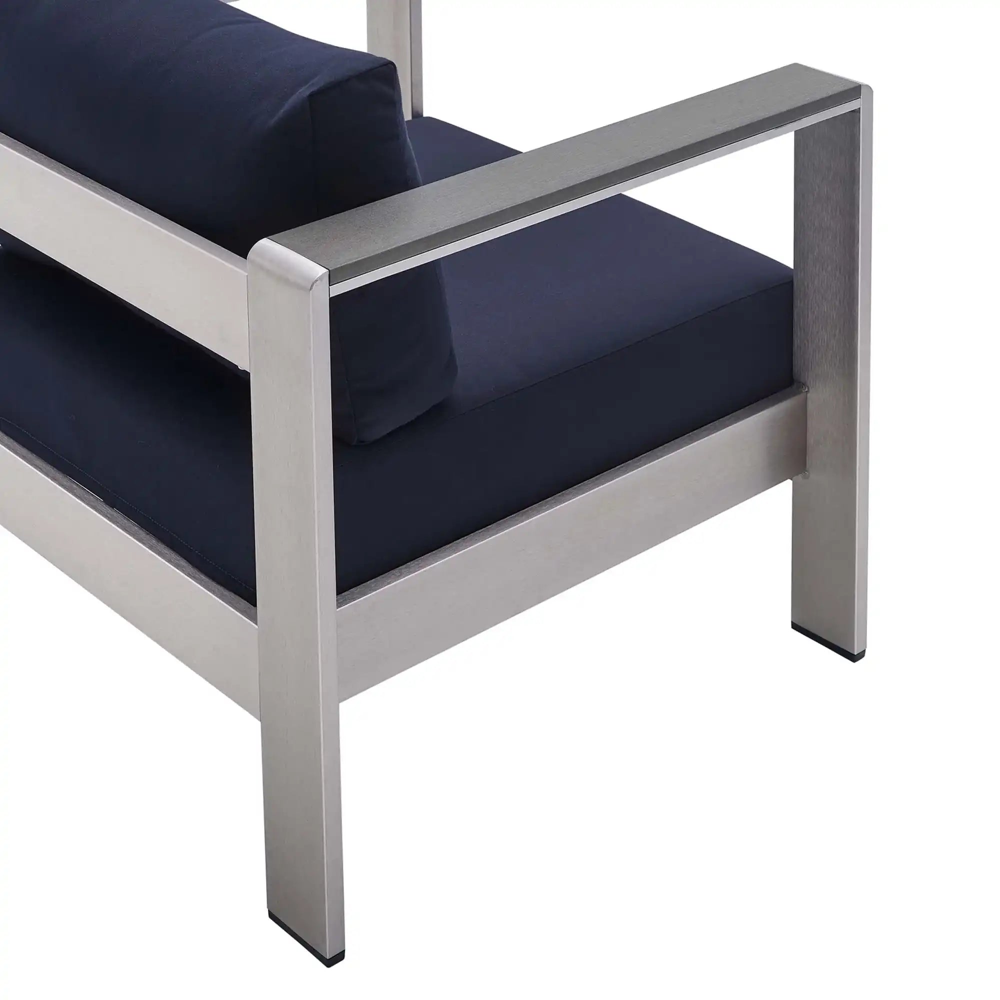 Shore 4 Piece Sunbrella� Fabric Outdoor Patio Aluminum Set by Modway - Best Buy Furniture