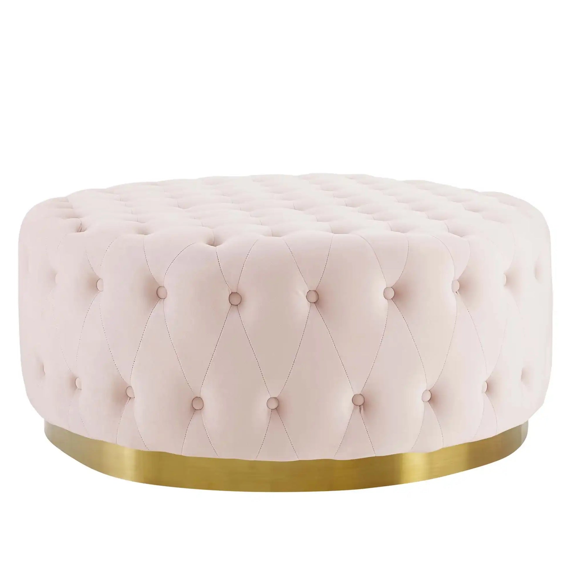Ensconce Tufted Performance Velvet Round Ottoman by Modway - Best Buy Furniture