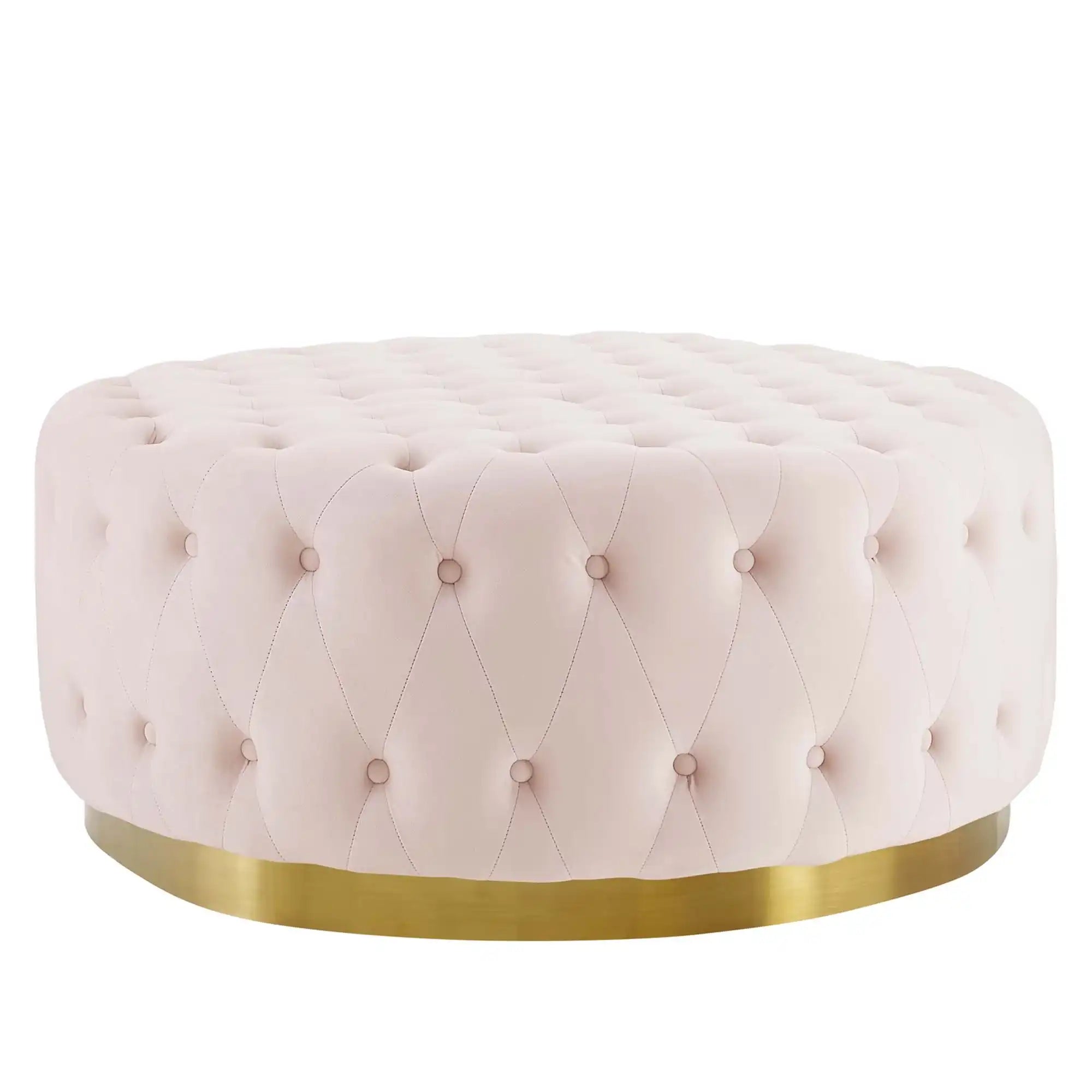 Ensconce Tufted Performance Velvet Round Ottoman by Modway - Best Buy Furniture