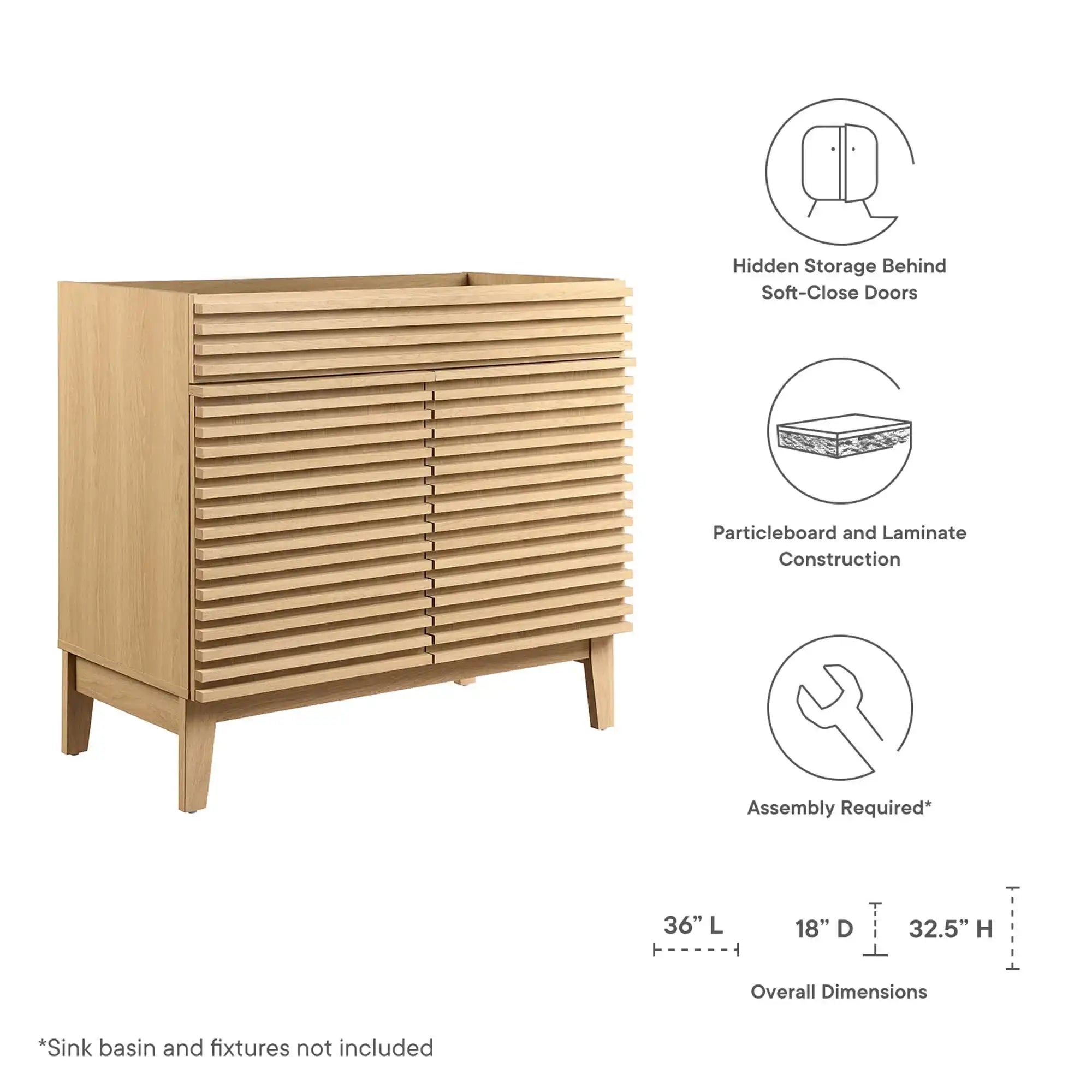 Render 36" Bathroom Vanity Cabinet by Modway - Best Buy Furniture