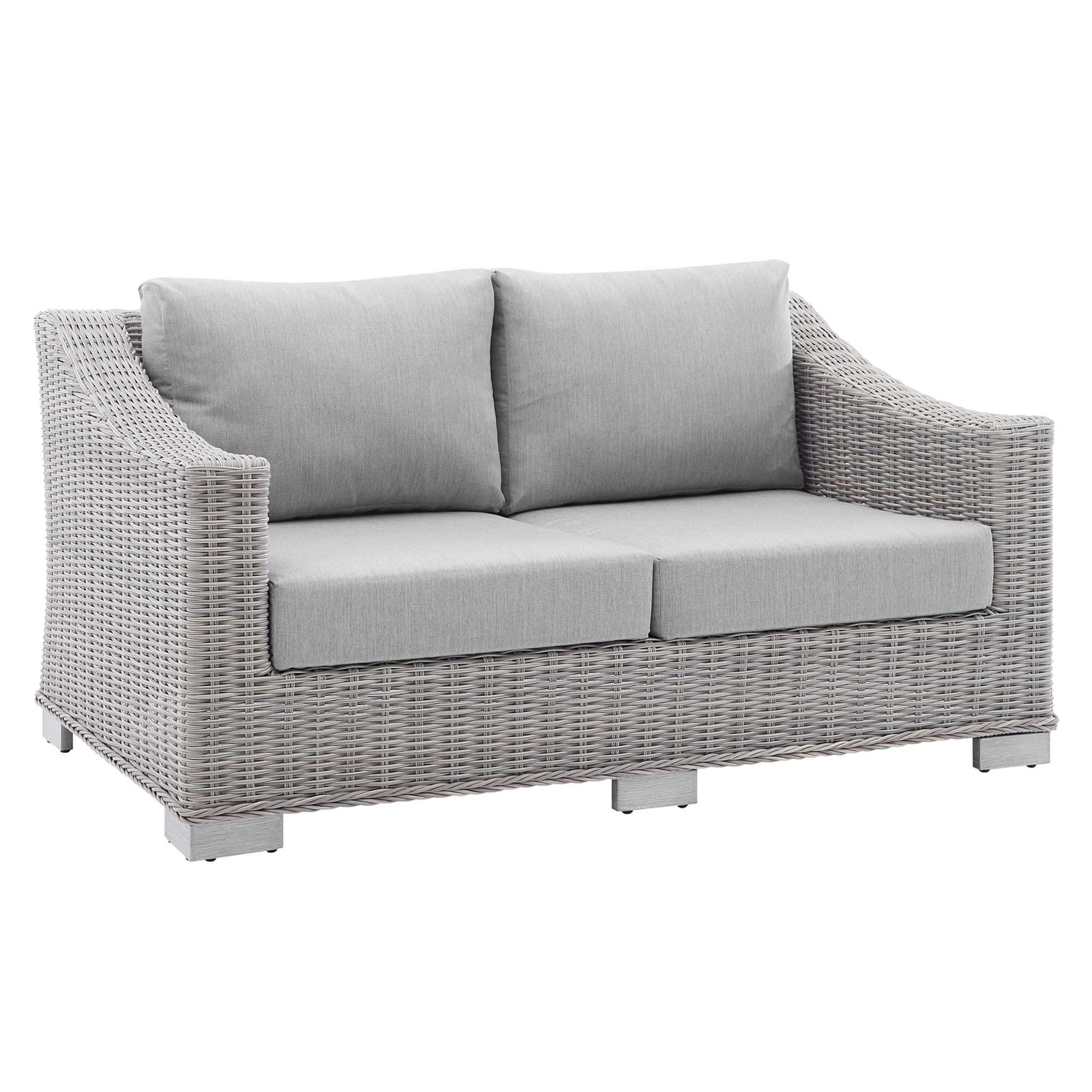 Conway 4-Piece Sunbrella� Outdoor Patio Wicker Rattan Furniture Set by Modway - Best Buy Furniture