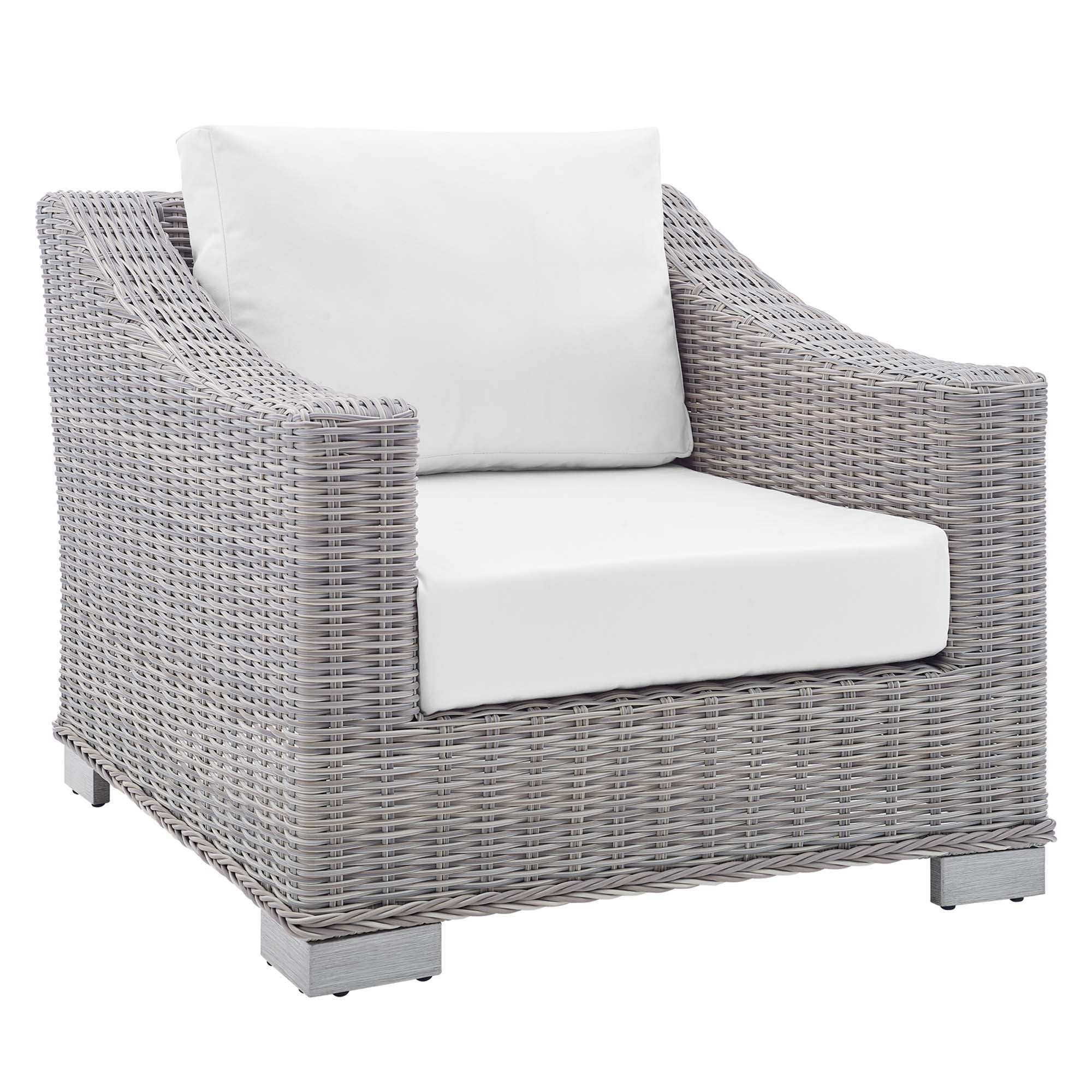 Conway 4-Piece Sunbrella� Outdoor Patio Wicker Rattan Furniture Set by Modway - Best Buy Furniture