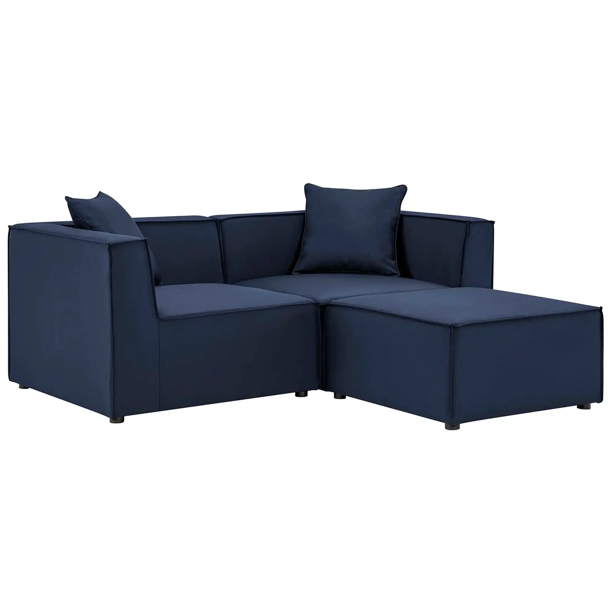 Saybrook Outdoor Patio Upholstered Loveseat and Ottoman Set by Modway - Best Buy Furniture