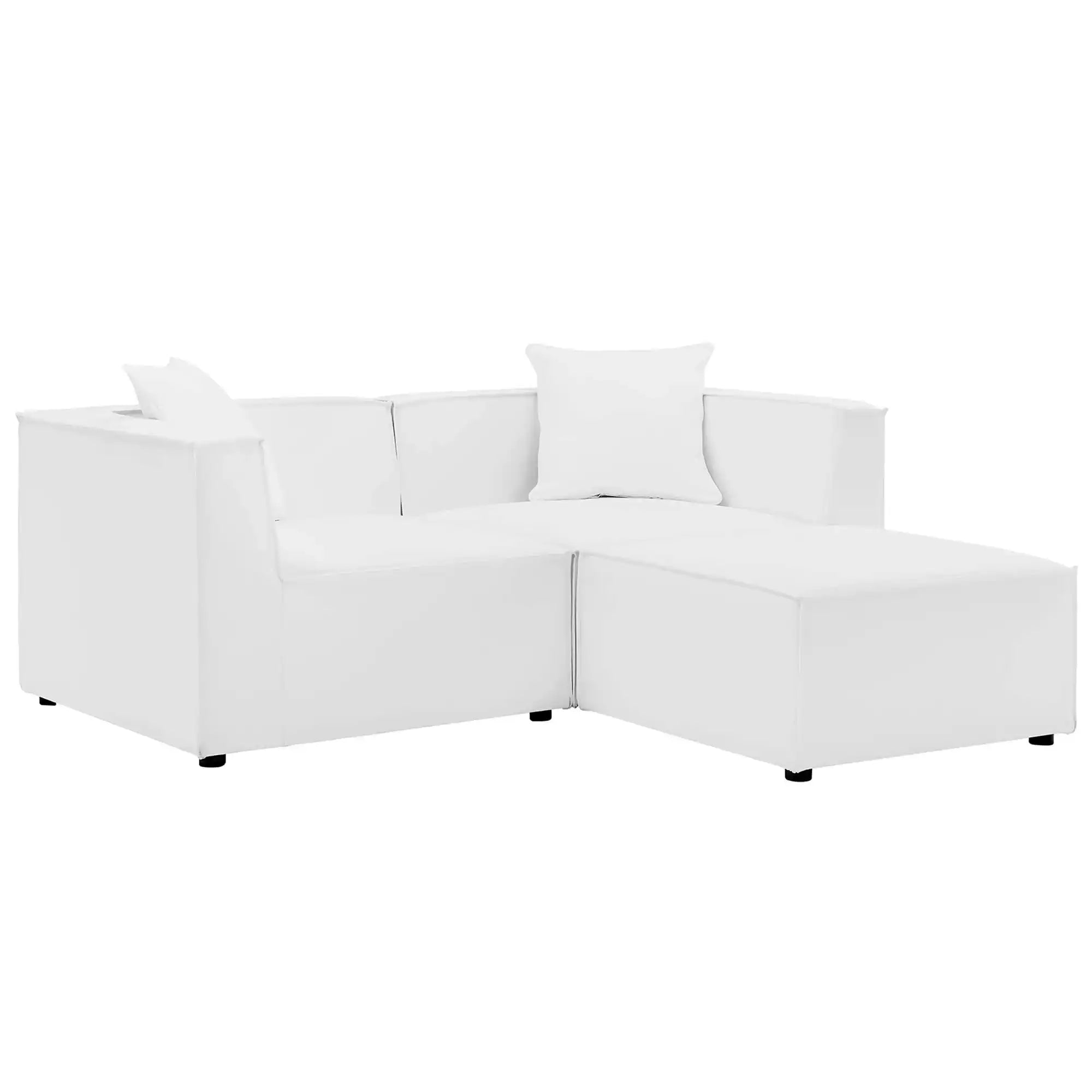 Saybrook Outdoor Patio Upholstered Loveseat and Ottoman Set by Modway - Best Buy Furniture
