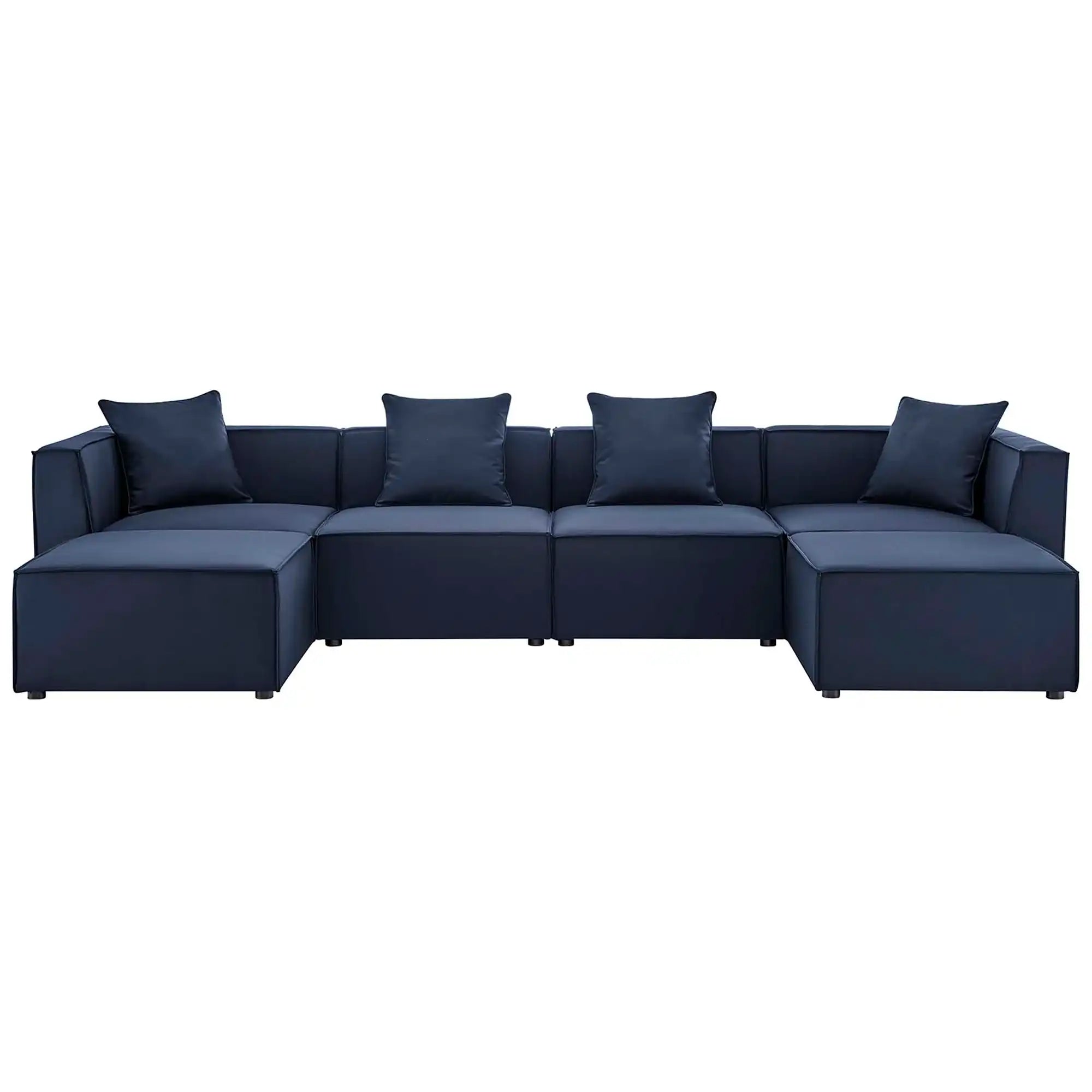 Saybrook 6-Piece Outdoor Patio Upholstered Sectional Sofa by Modway - Best Buy Furniture