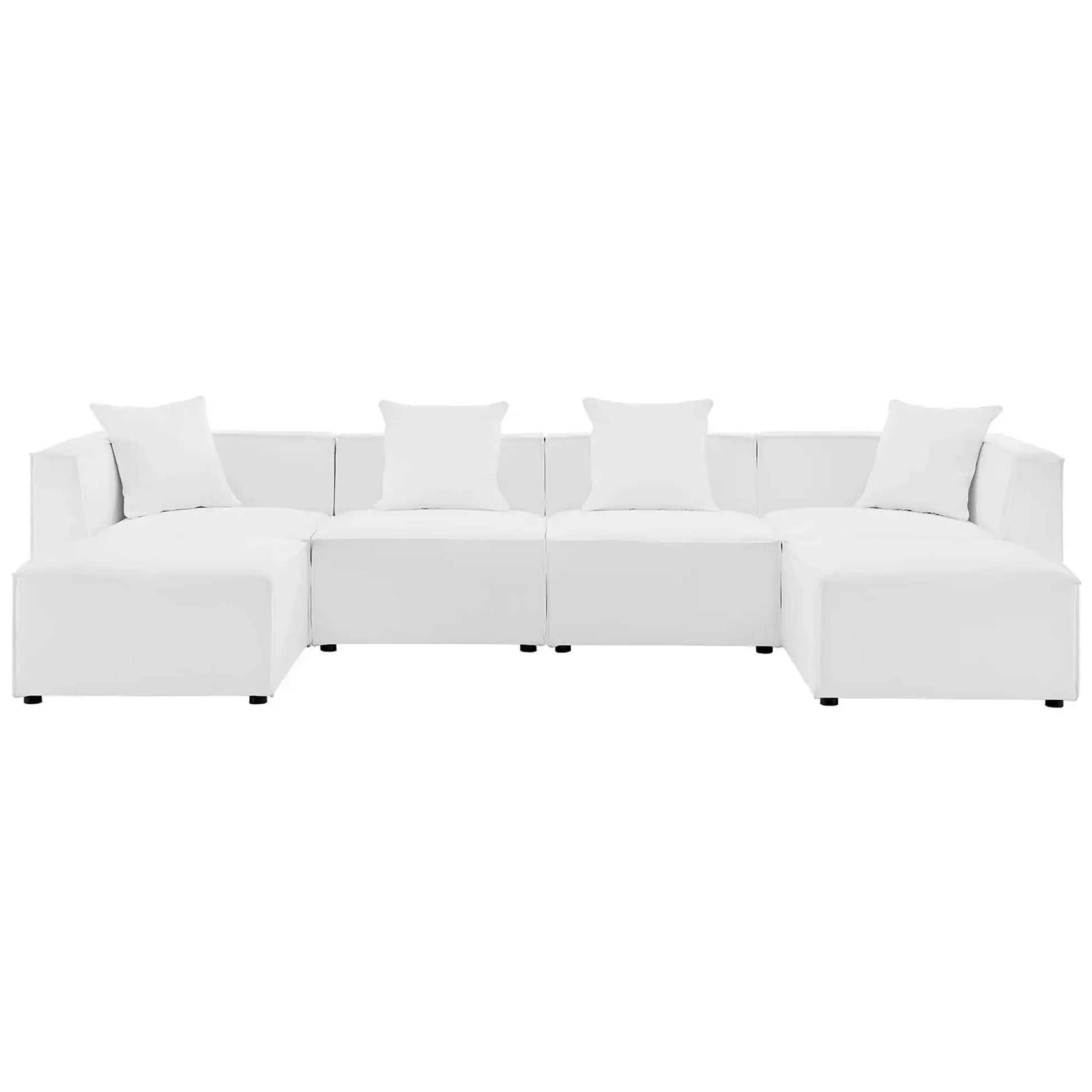 Saybrook 6-Piece Outdoor Patio Upholstered Sectional Sofa by Modway - Best Buy Furniture