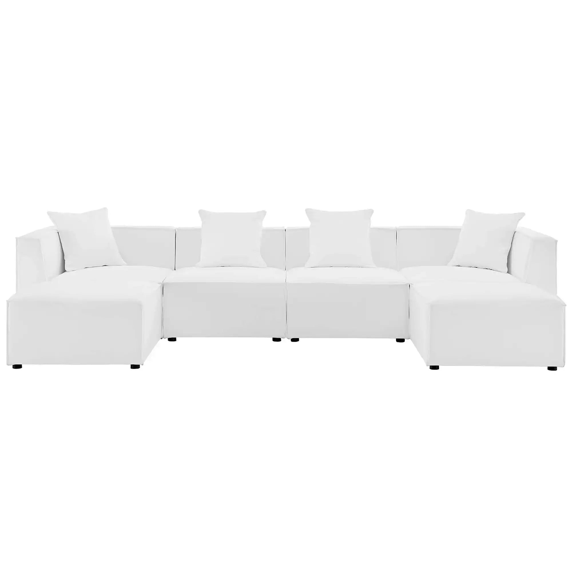 Saybrook 6-Piece Outdoor Patio Upholstered Sectional Sofa by Modway - Best Buy Furniture
