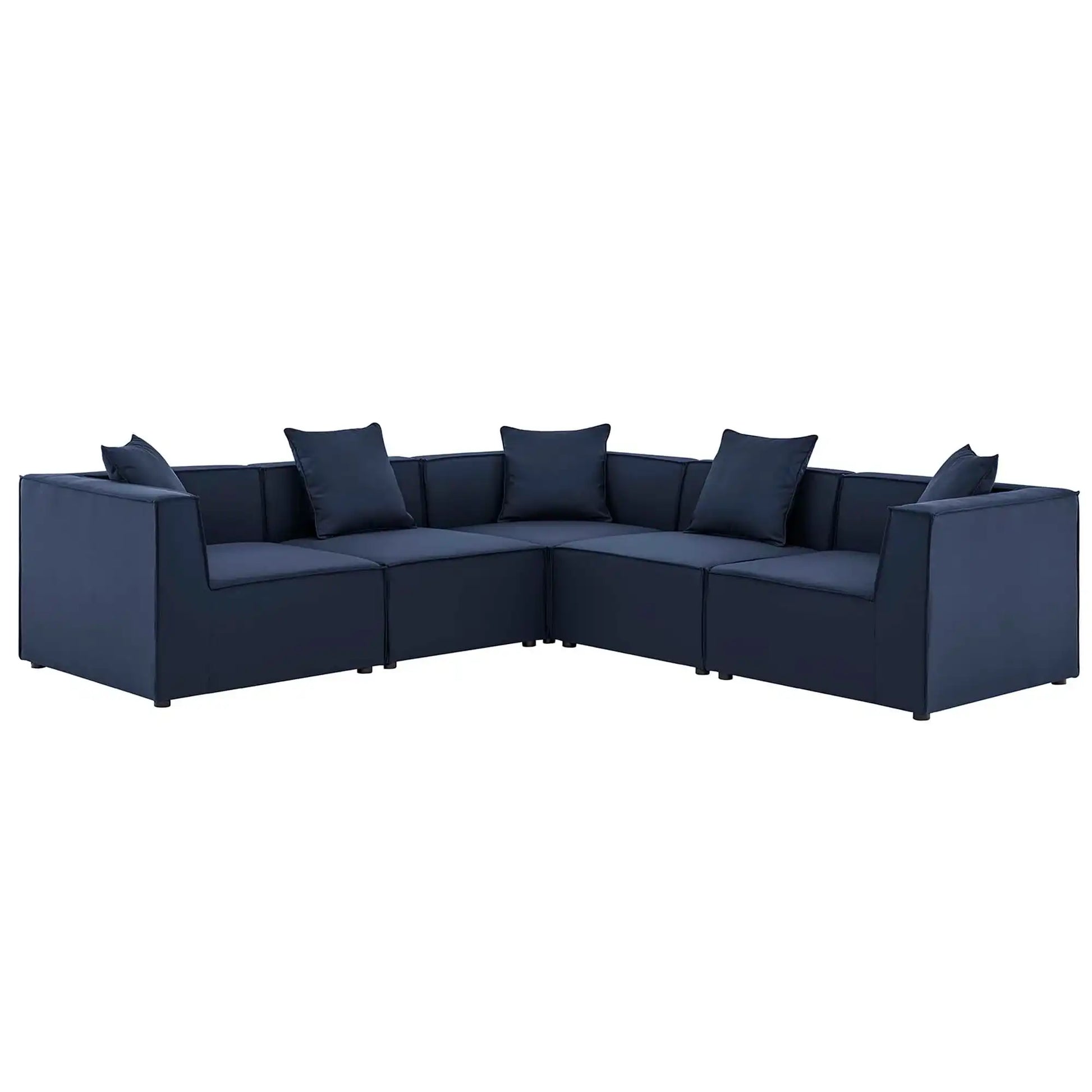Saybrook 5-Piece Outdoor Patio Upholstered Sectional Sofa by Modway - Best Buy Furniture
