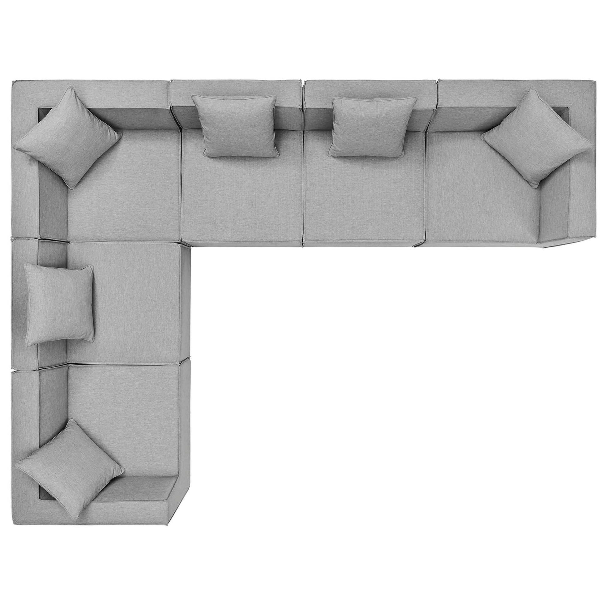 Saybrook 6-Piece Outdoor Patio Upholstered Sectional Sofa by Modway - Best Buy Furniture