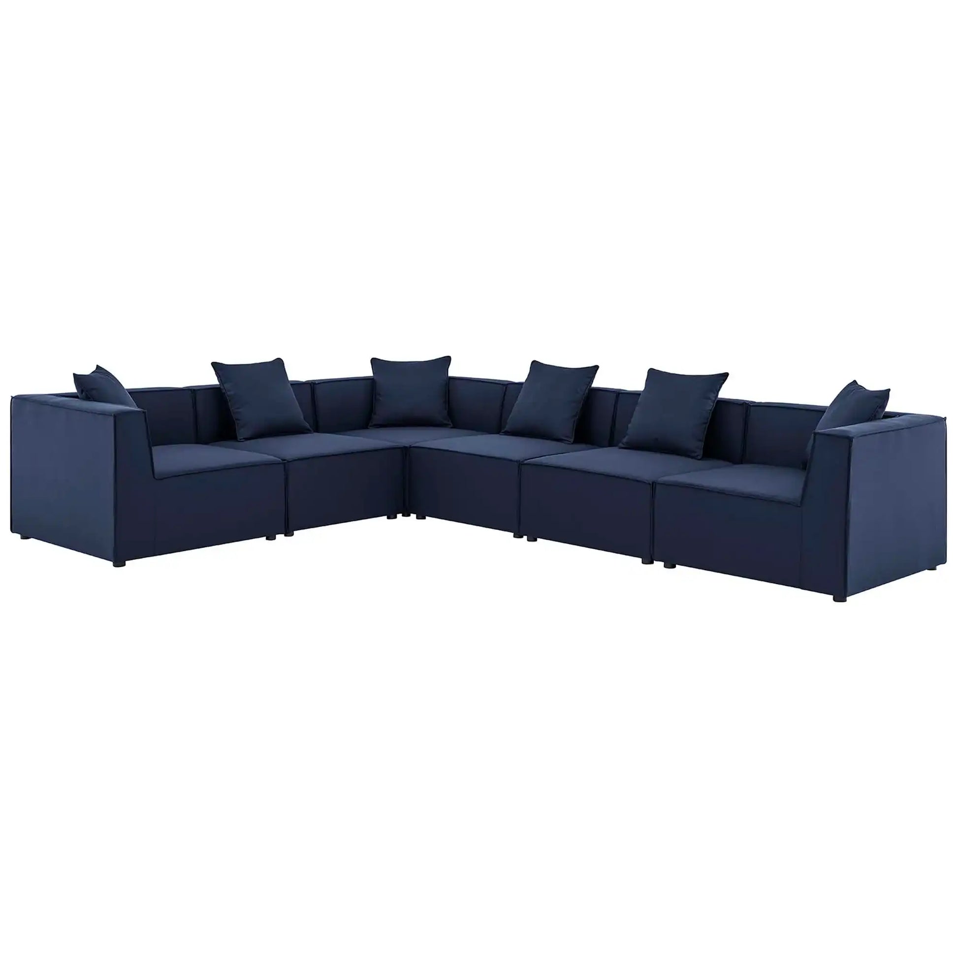 Saybrook 6-Piece Outdoor Patio Upholstered Sectional Sofa by Modway - Best Buy Furniture