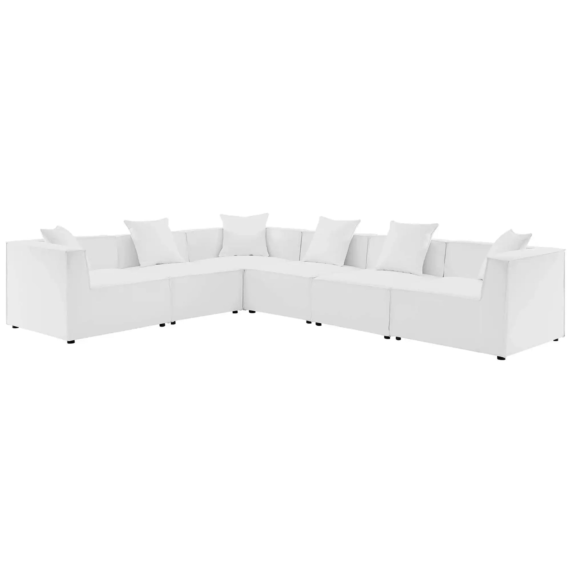 Saybrook 6-Piece Outdoor Patio Upholstered Sectional Sofa by Modway - Best Buy Furniture