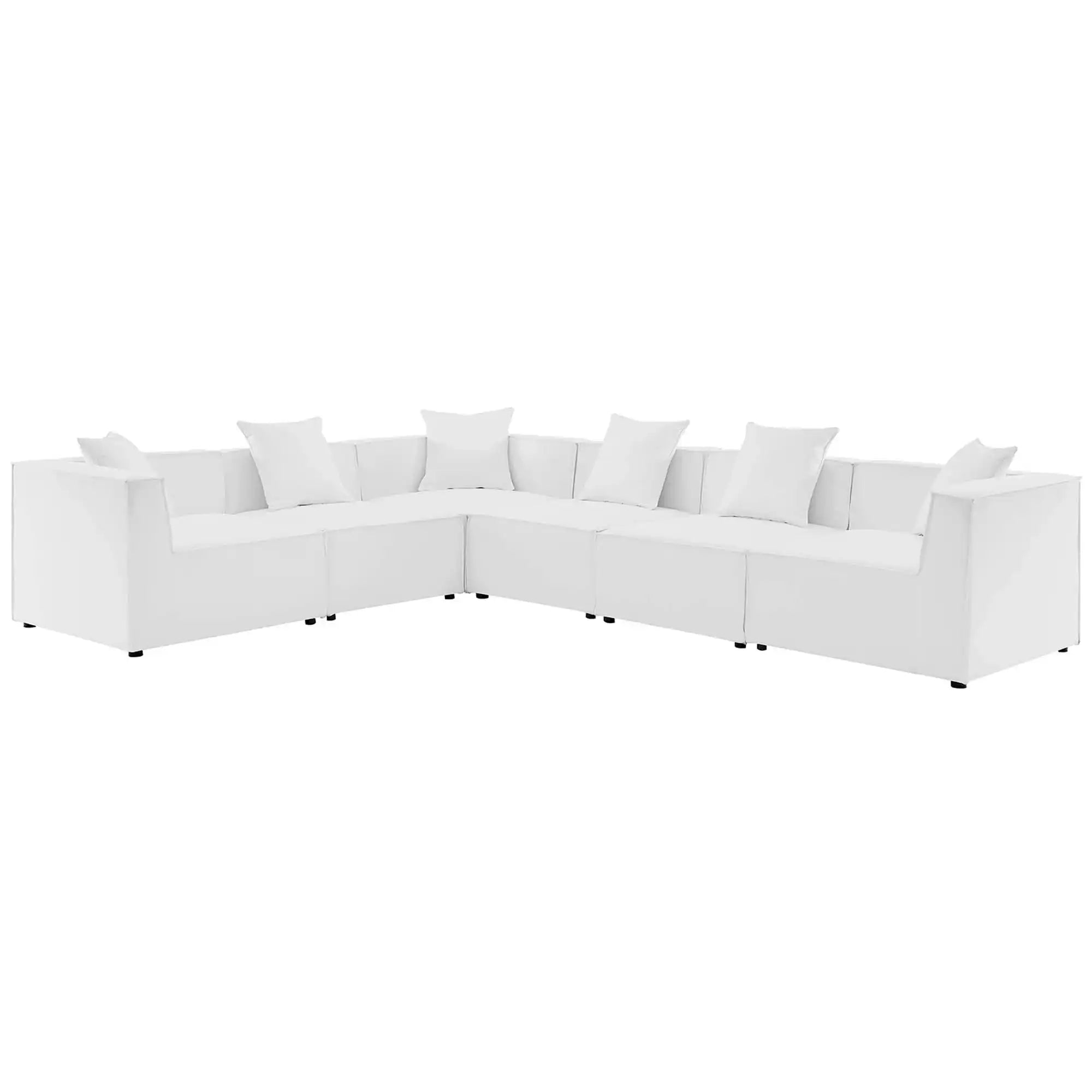 Saybrook 6-Piece Outdoor Patio Upholstered Sectional Sofa by Modway - Best Buy Furniture