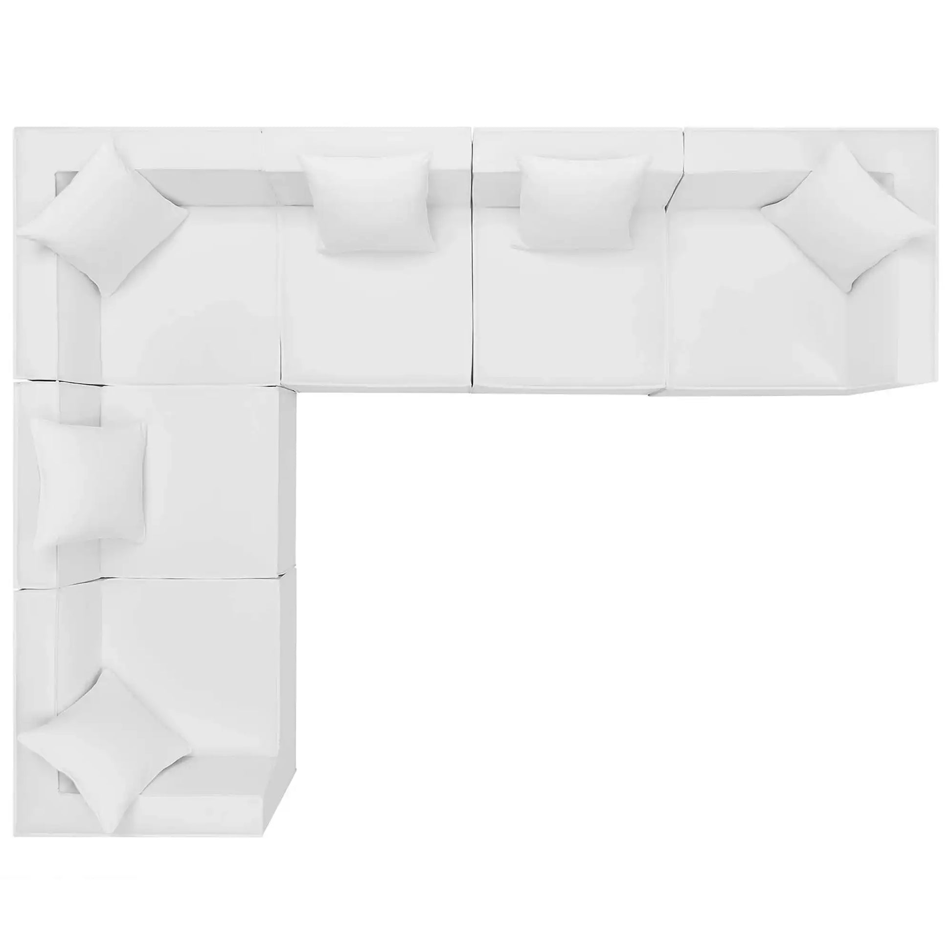 Saybrook 6-Piece Outdoor Patio Upholstered Sectional Sofa by Modway - Best Buy Furniture