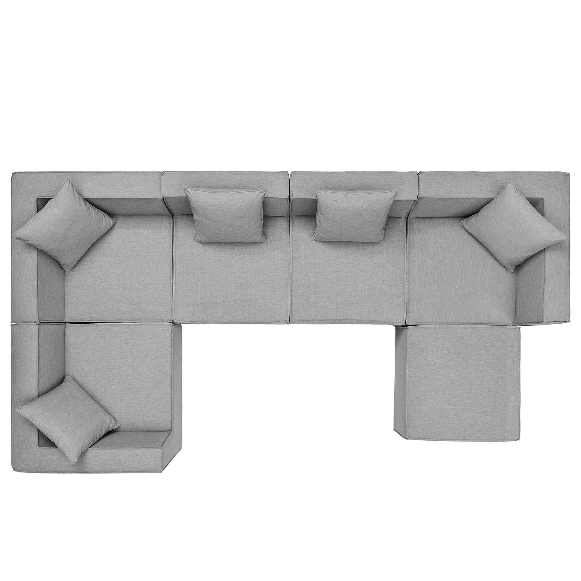 Saybrook 6-Piece Outdoor Patio Upholstered Sectional Sofa by Modway - Best Buy Furniture