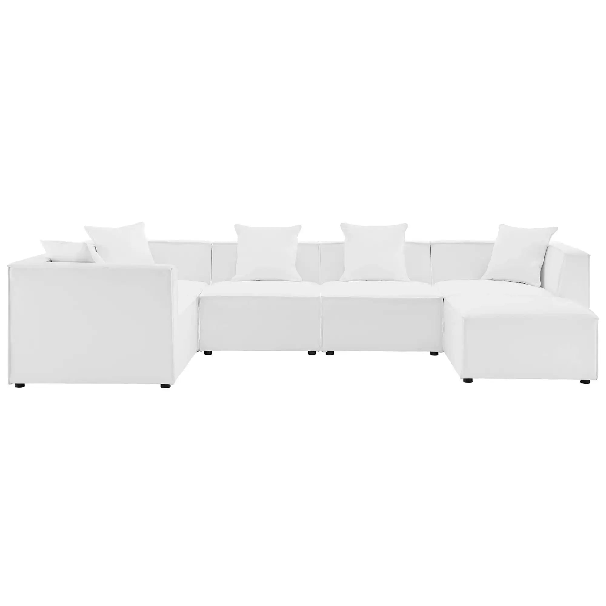 Saybrook 6-Piece Outdoor Patio Upholstered Sectional Sofa by Modway - Best Buy Furniture