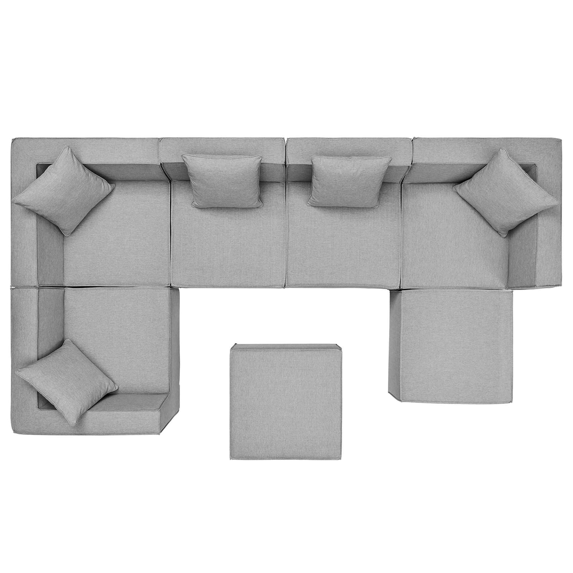 Saybrook 7-Piece Outdoor Patio Upholstered Sectional Sofa by Modway - Best Buy Furniture