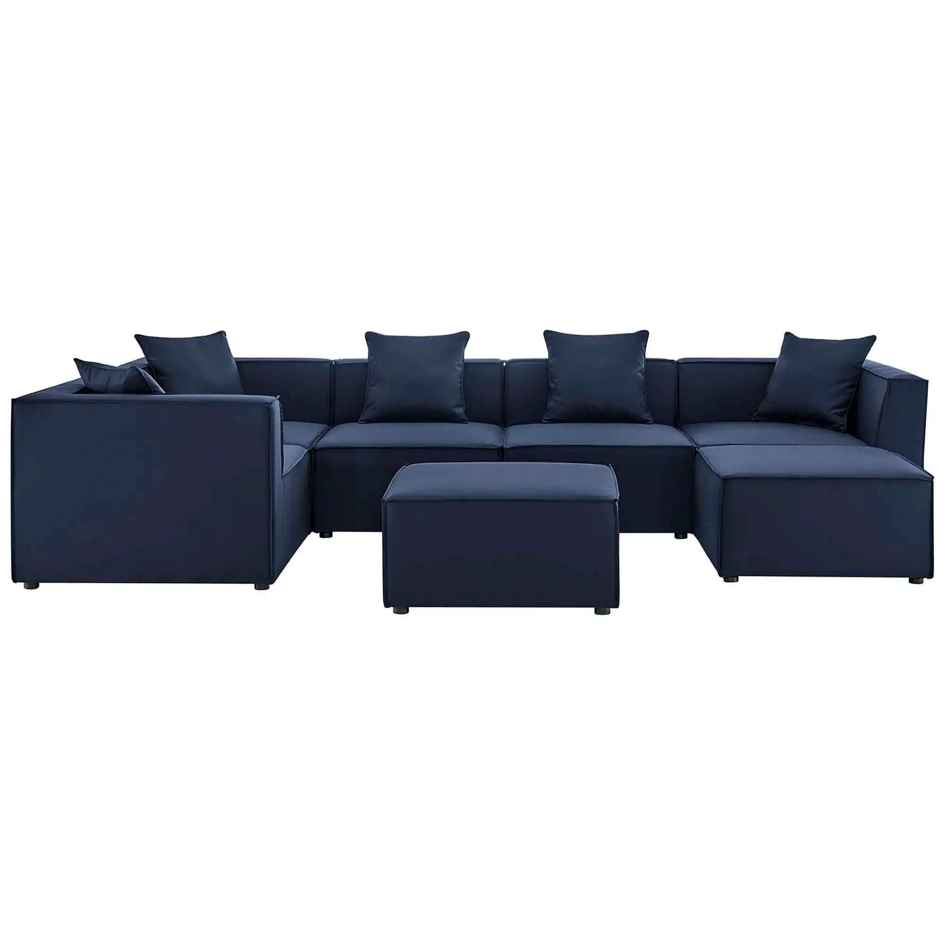 Saybrook 7-Piece Outdoor Patio Upholstered Sectional Sofa by Modway - Best Buy Furniture