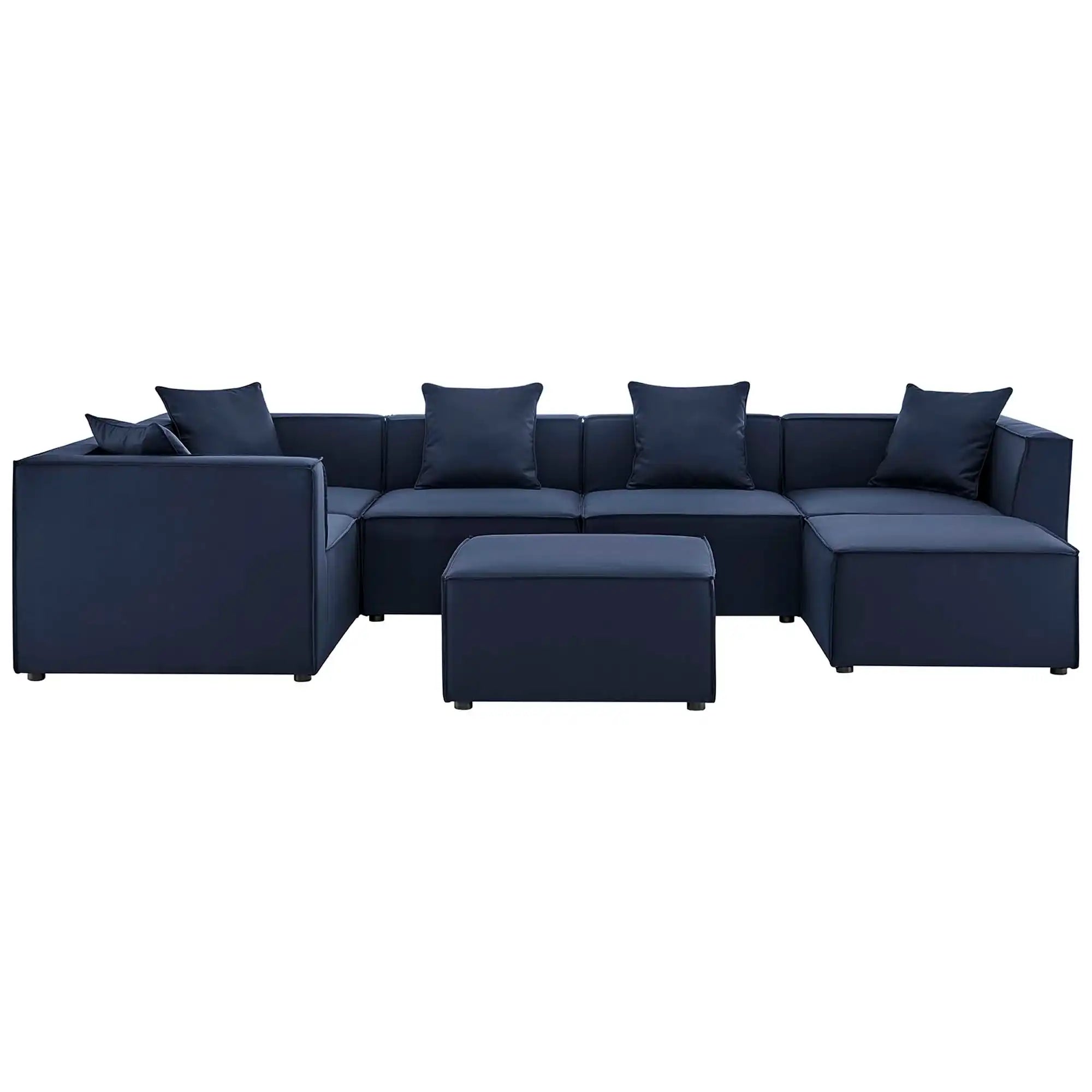 Saybrook 7-Piece Outdoor Patio Upholstered Sectional Sofa by Modway - Best Buy Furniture