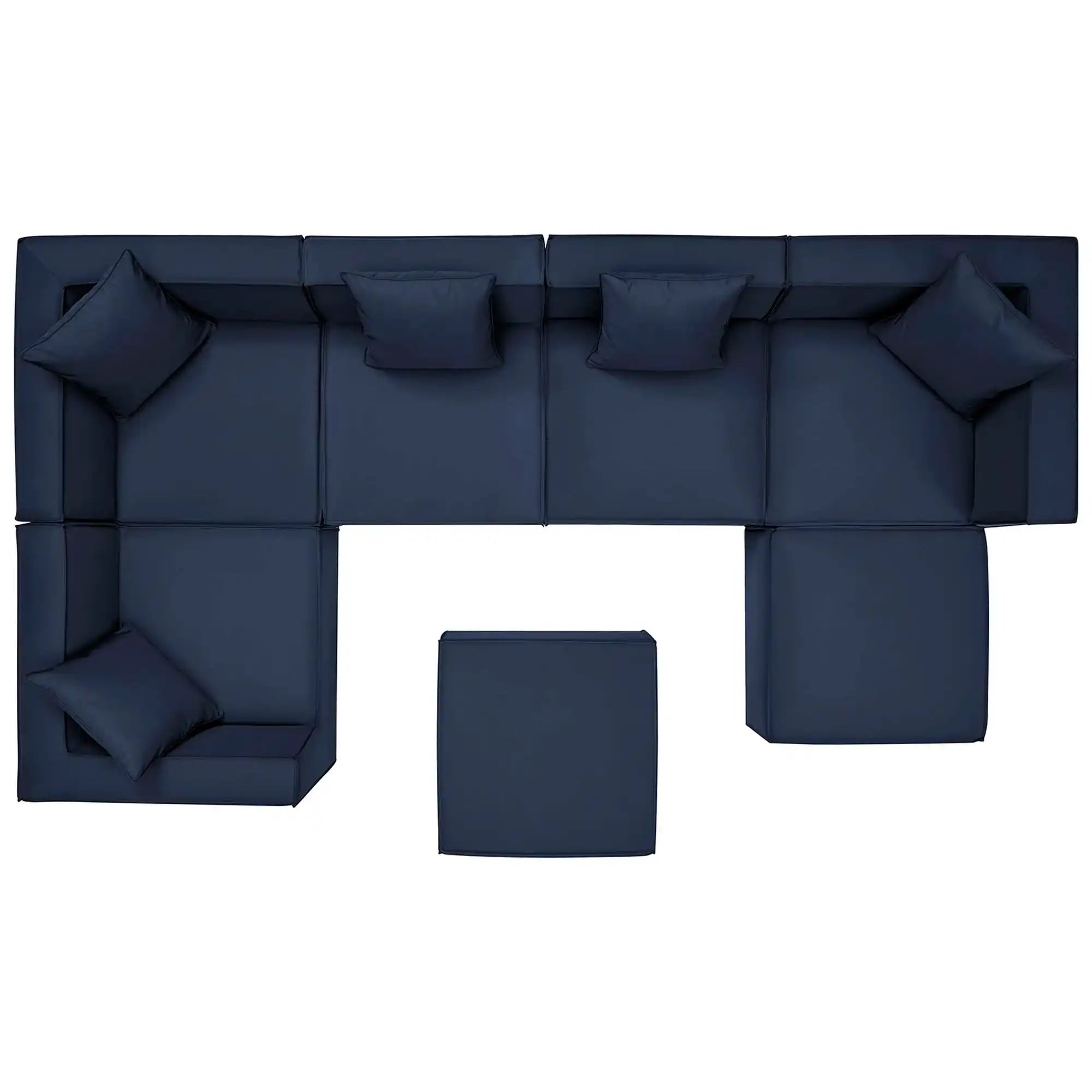 Saybrook 7-Piece Outdoor Patio Upholstered Sectional Sofa by Modway - Best Buy Furniture