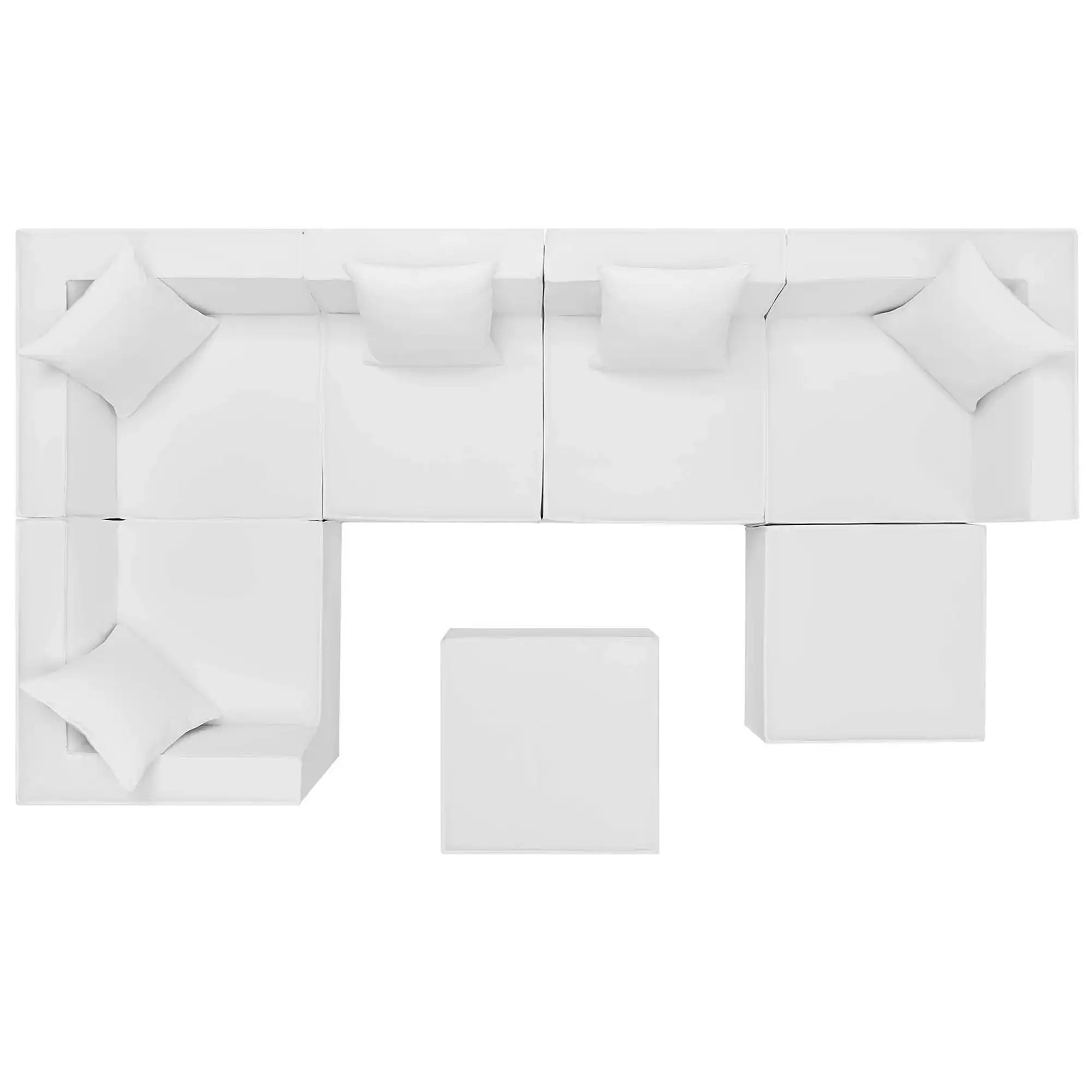 Saybrook 7-Piece Outdoor Patio Upholstered Sectional Sofa by Modway - Best Buy Furniture