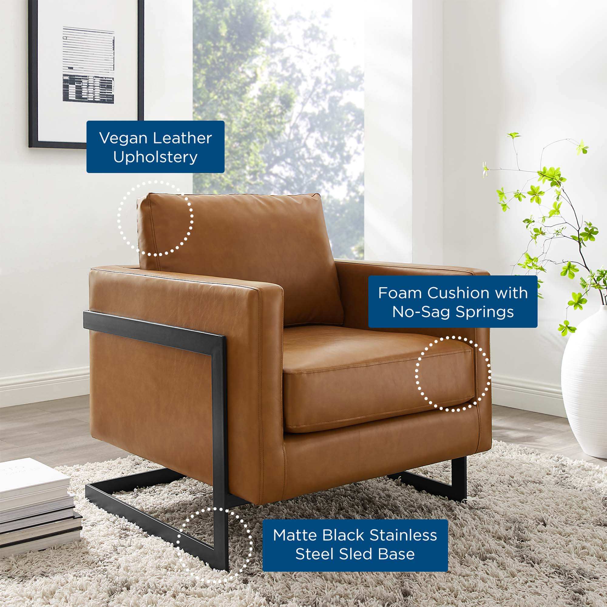 Posse Vegan Leather Accent Chair by Modway - Best Buy Furniture