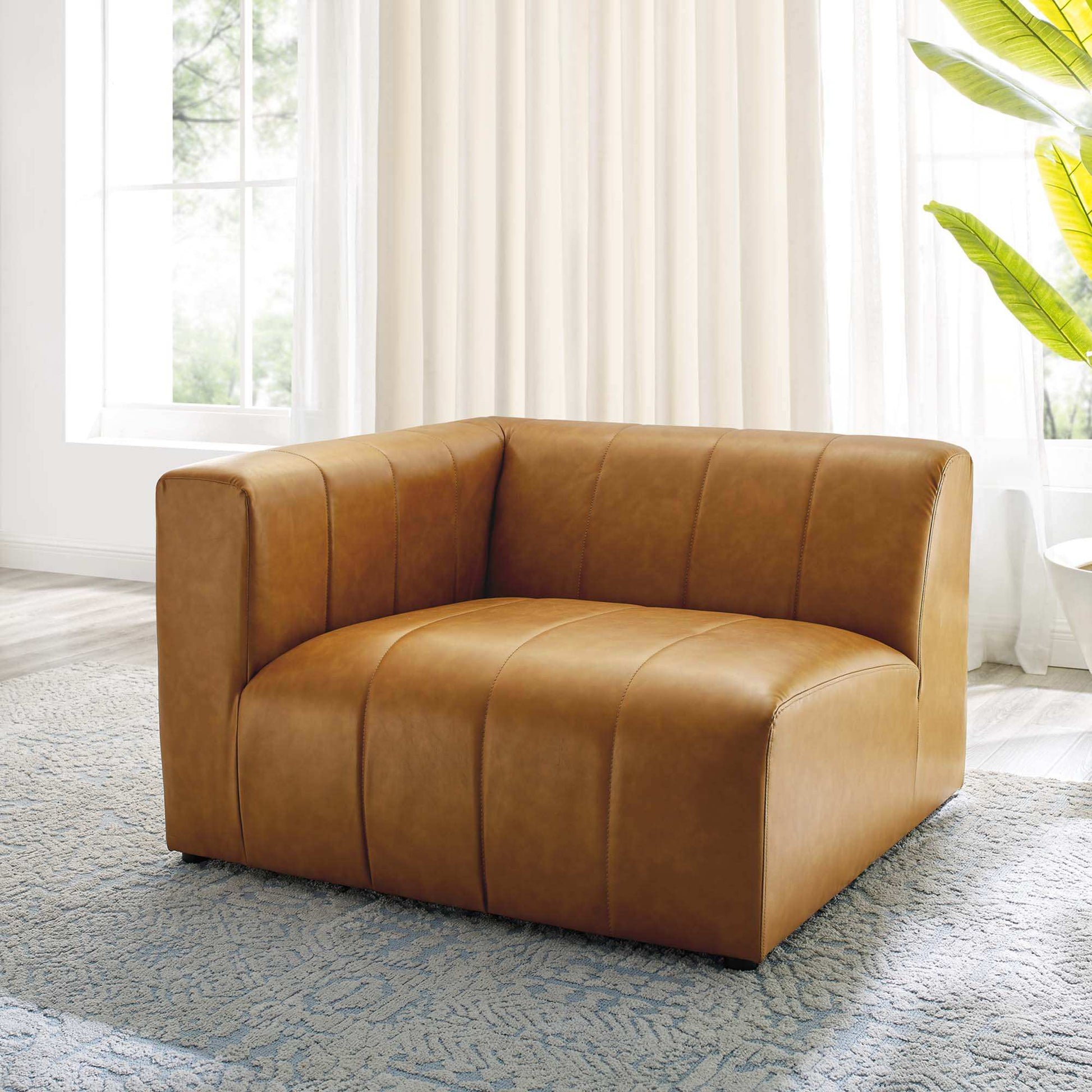 Bartlett Vegan Leather Left-Arm Chair by Modway - Best Buy Furniture