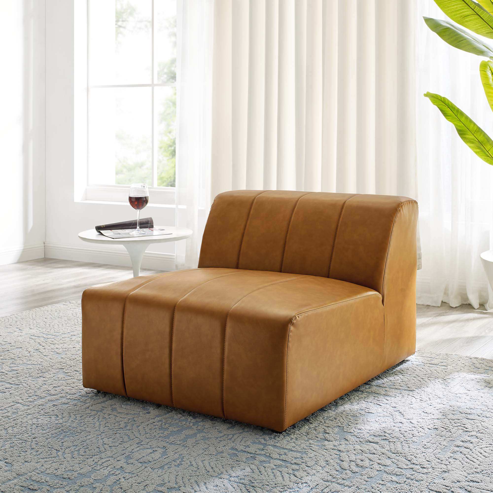 Bartlett Vegan Leather Armless Chair by Modway - Best Buy Furniture