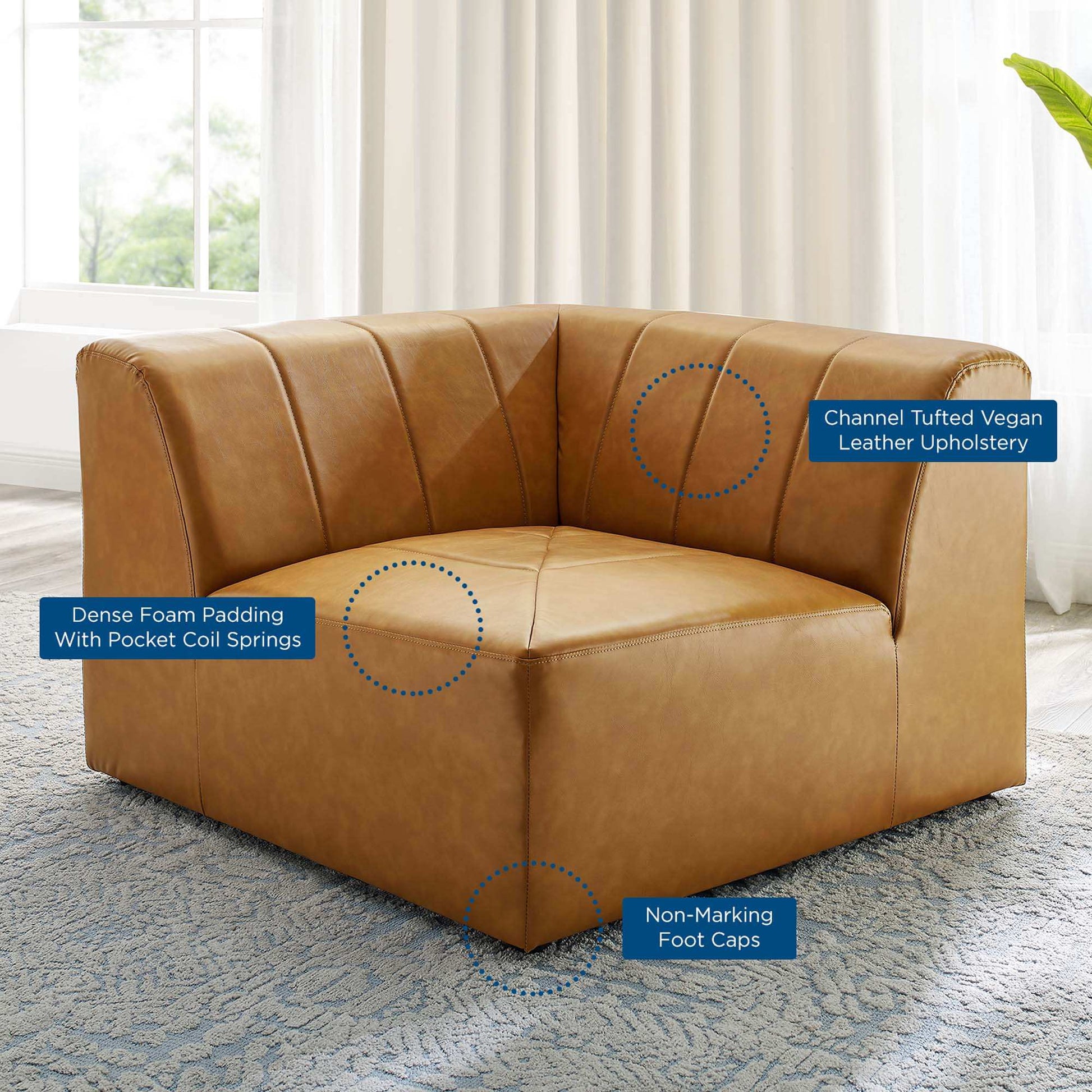 Bartlett Vegan Leather Corner Chair by Modway - Best Buy Furniture