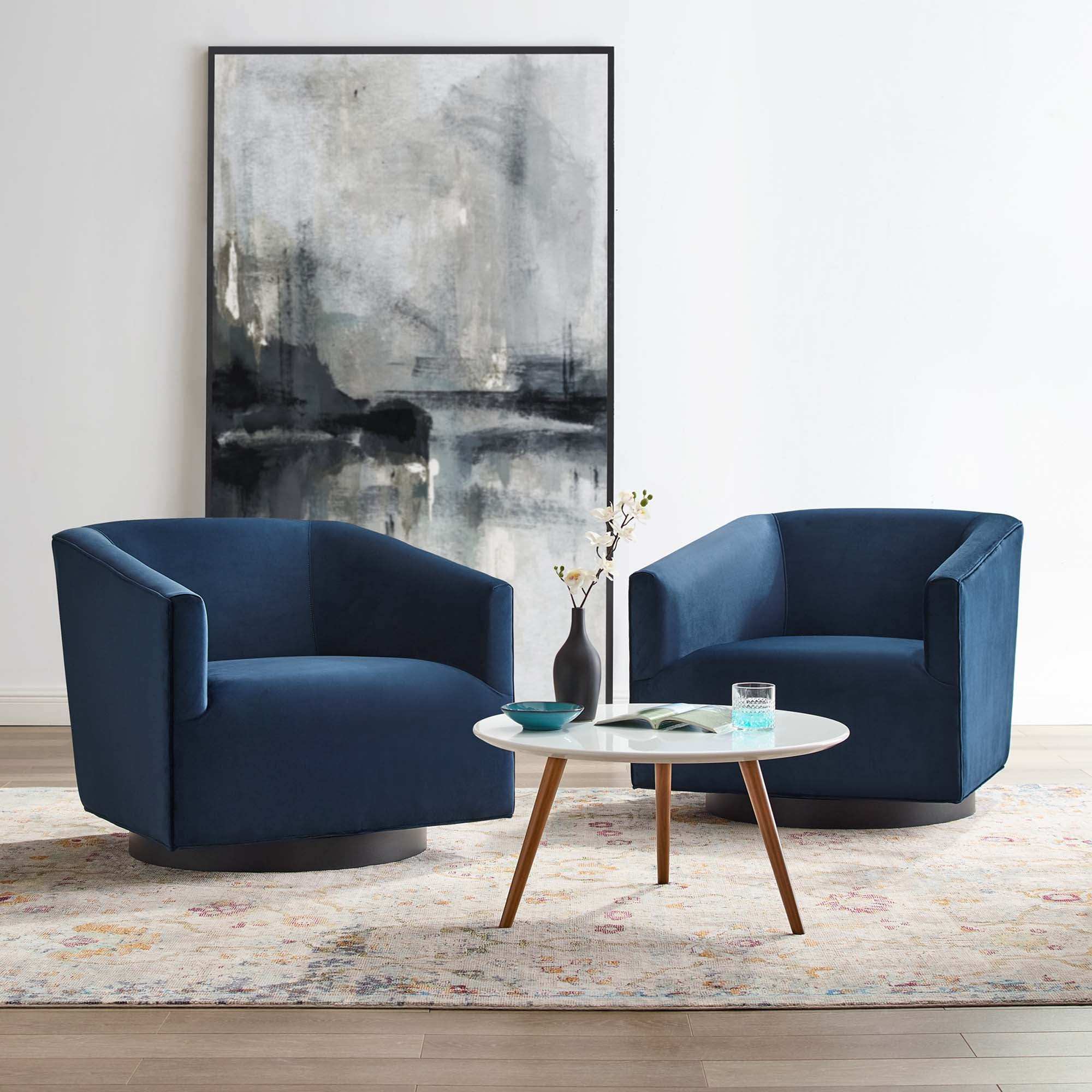 Twist Performance Velvet Swivel Chair Set of 2 by Modway - Best Buy Furniture