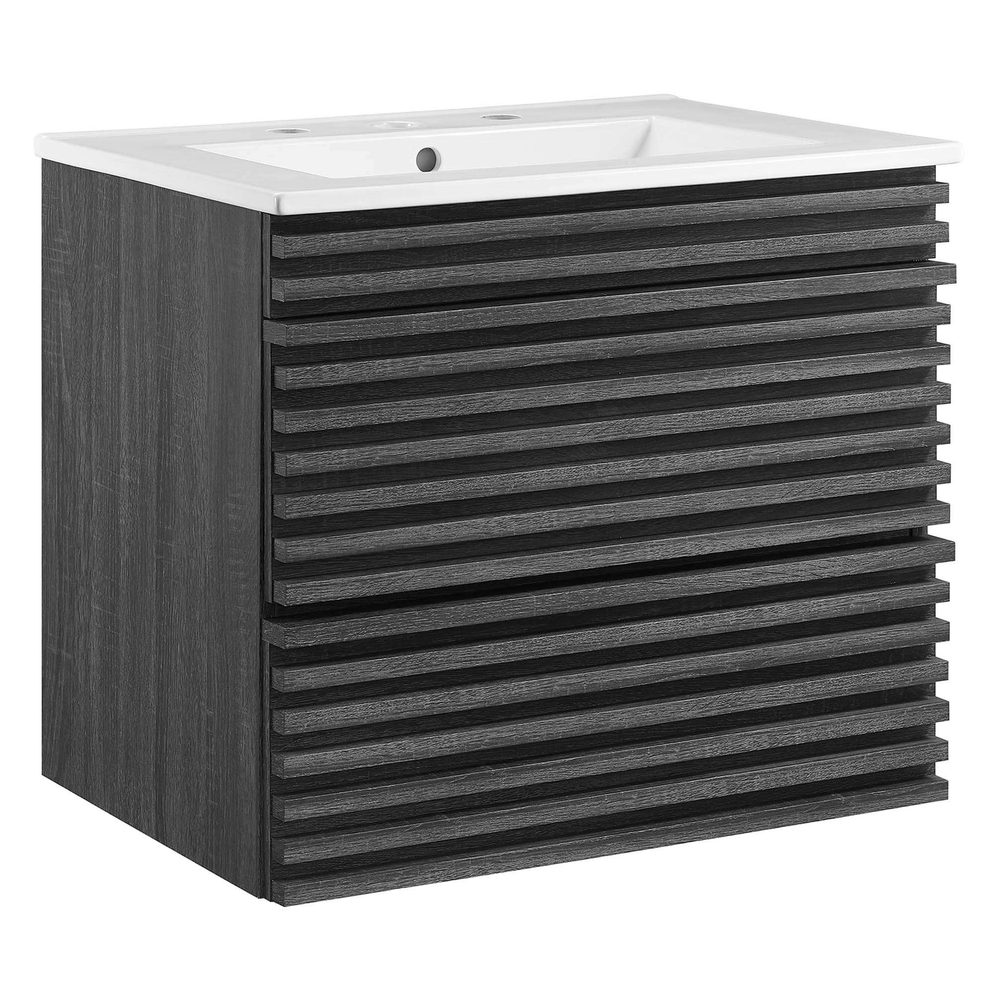 Render 24" Wall-Mount Bathroom Vanity by Modway - Best Buy Furniture