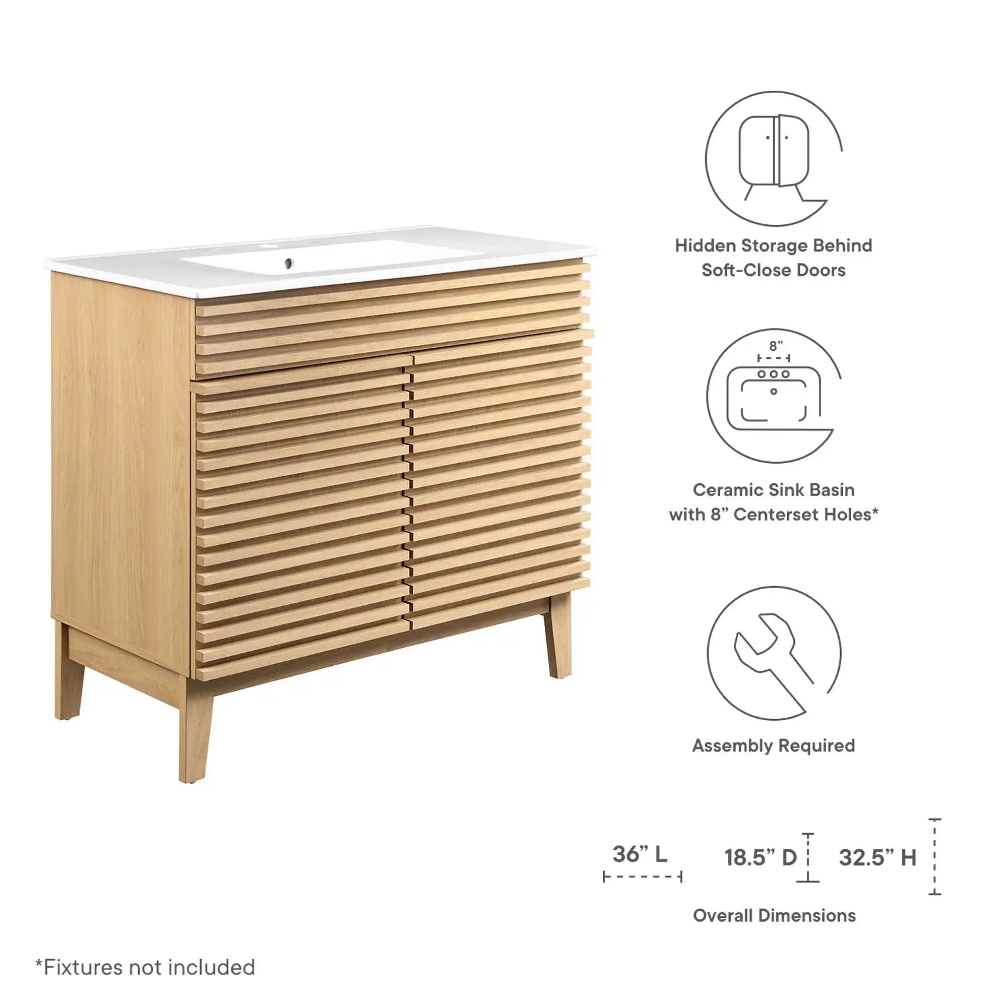 Render 36" Bathroom Vanity by Modway - Best Buy Furniture