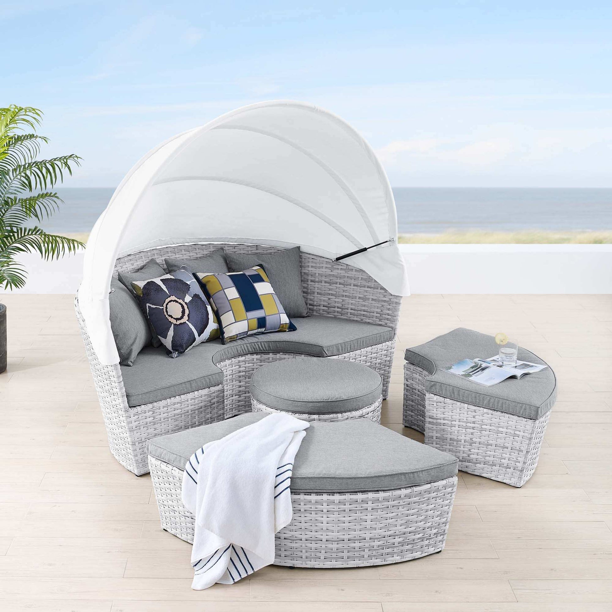 Scottsdale Canopy Outdoor Patio Daybed by Modway - Best Buy Furniture