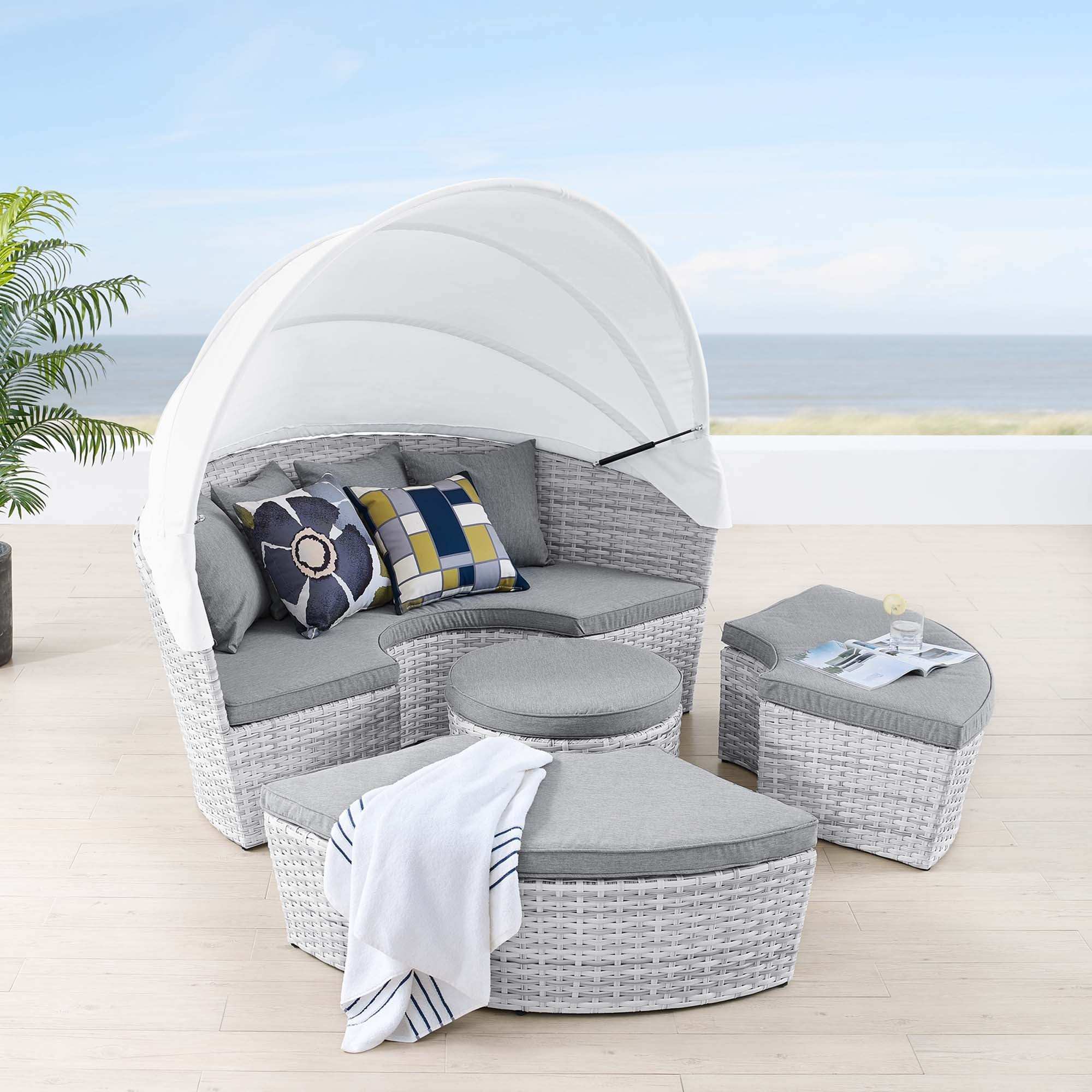 Scottsdale Canopy Outdoor Patio Daybed by Modway - Best Buy Furniture