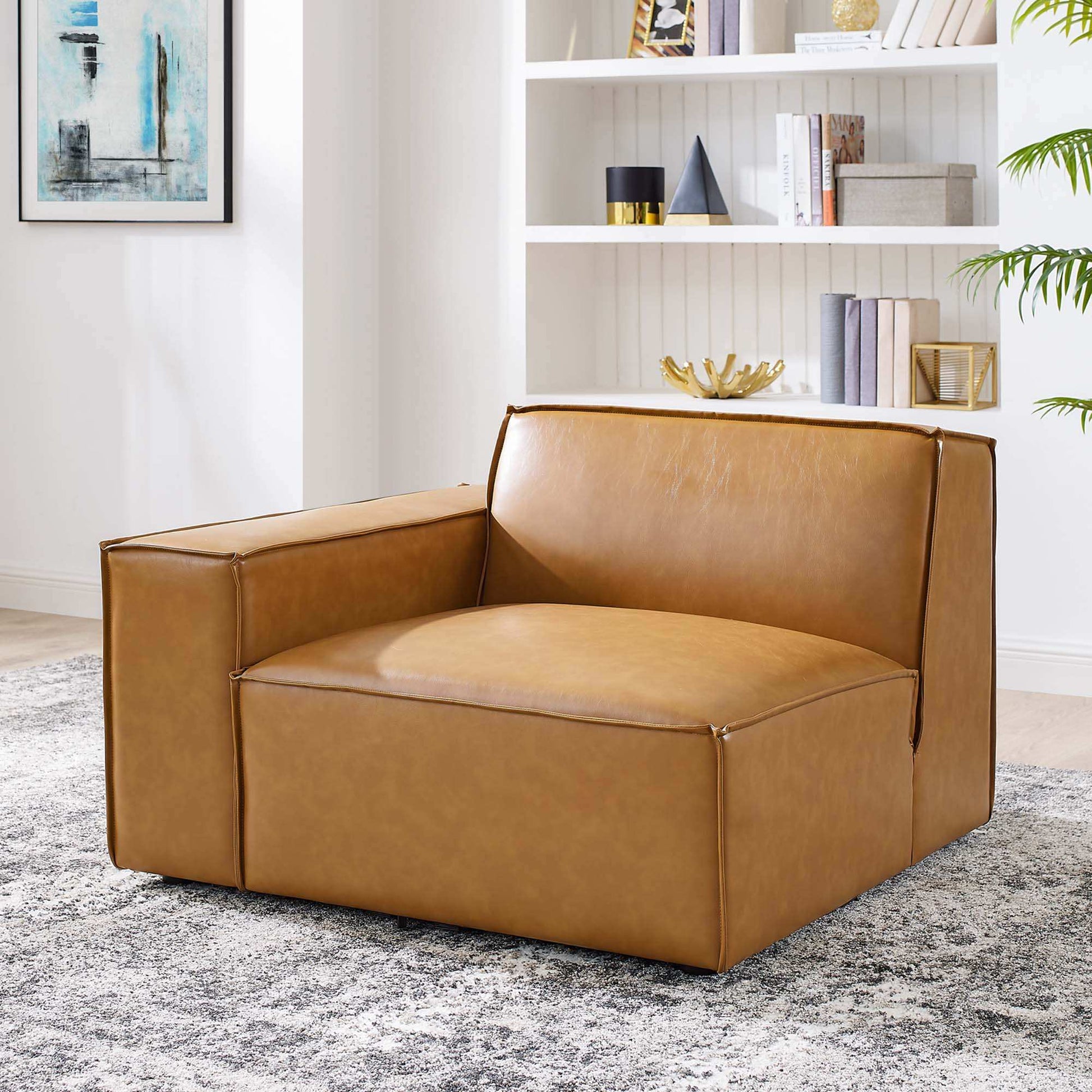 Restore Left-Arm Vegan Leather Sectional Sofa Chair by Modway - Best Buy Furniture