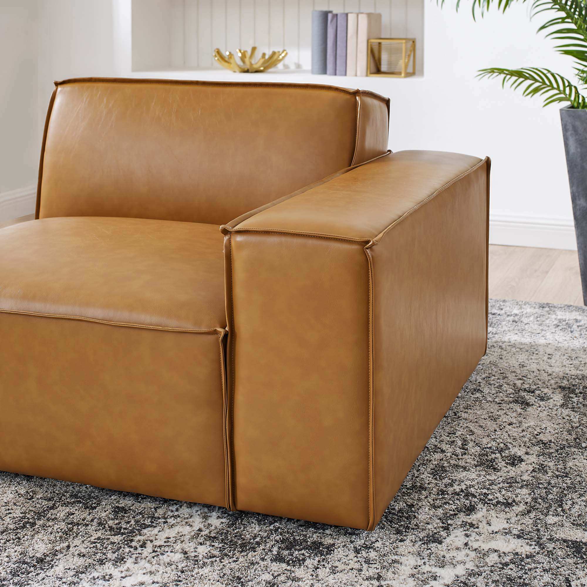Restore Right-Arm Vegan Leather Sectional Sofa Chair by Modway - Best Buy Furniture