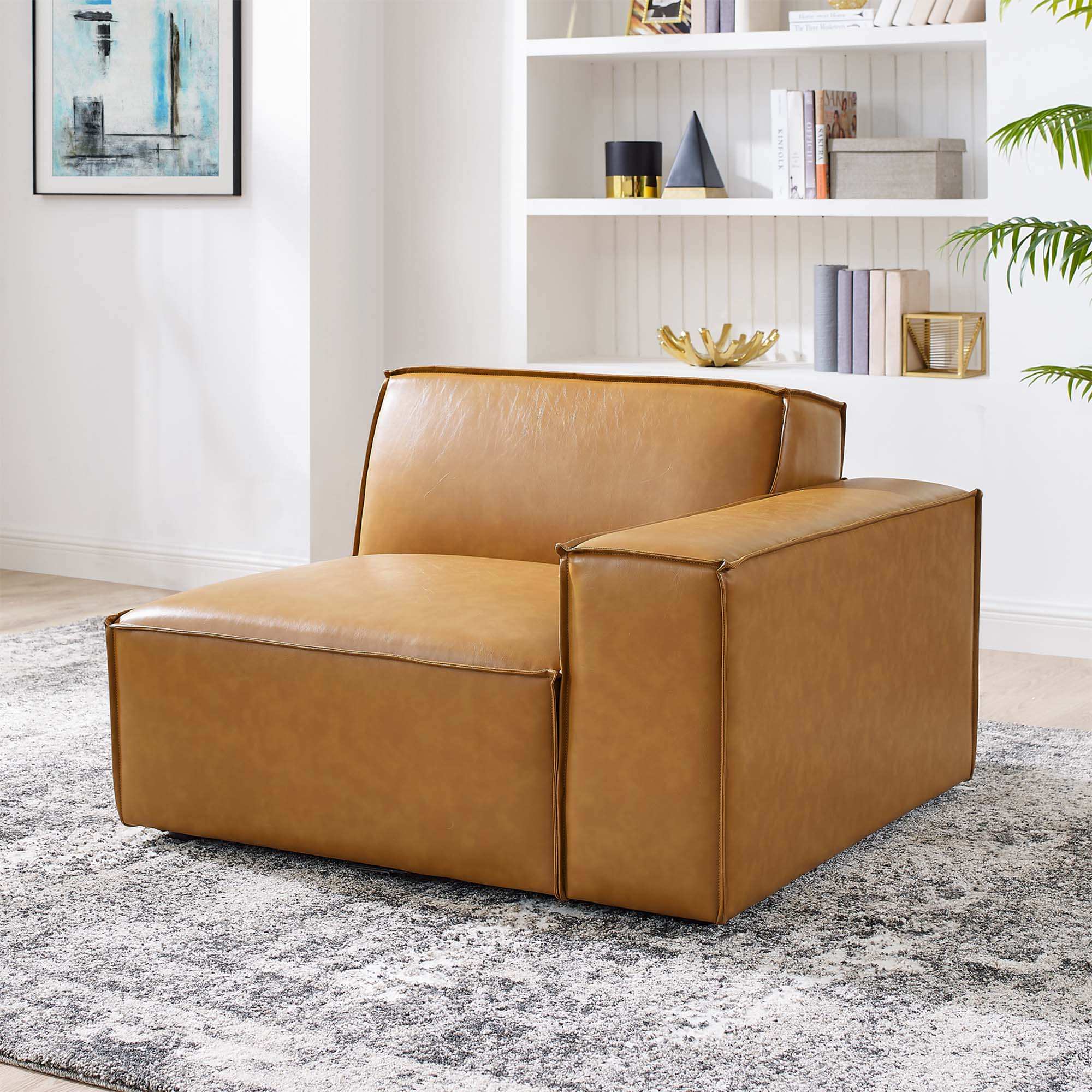 Restore Right-Arm Vegan Leather Sectional Sofa Chair by Modway - Best Buy Furniture
