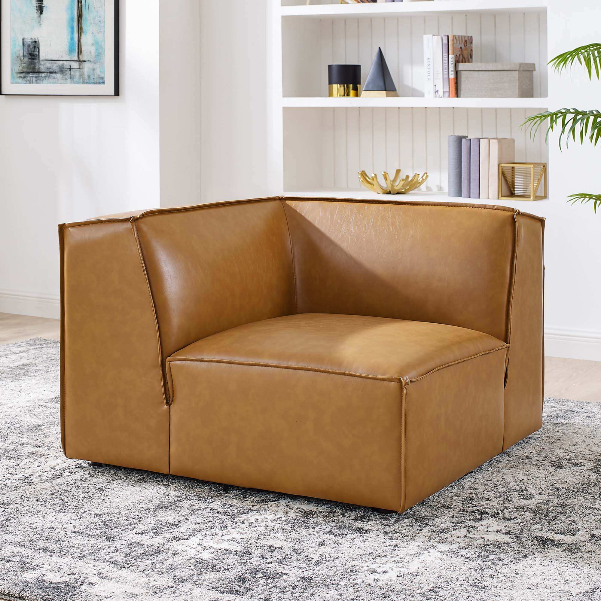 Restore Vegan Leather Sectional Sofa Corner Chair by Modway - Best Buy Furniture