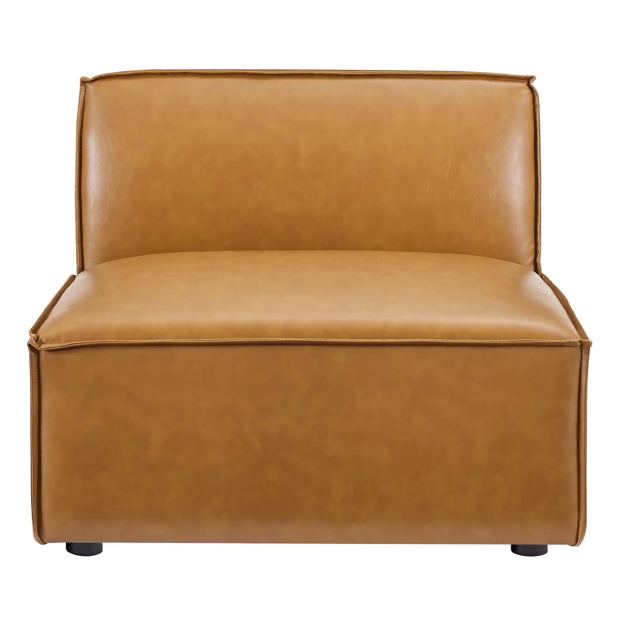Restore Vegan Leather Sectional Sofa Armless Chair by Modway - Best Buy Furniture