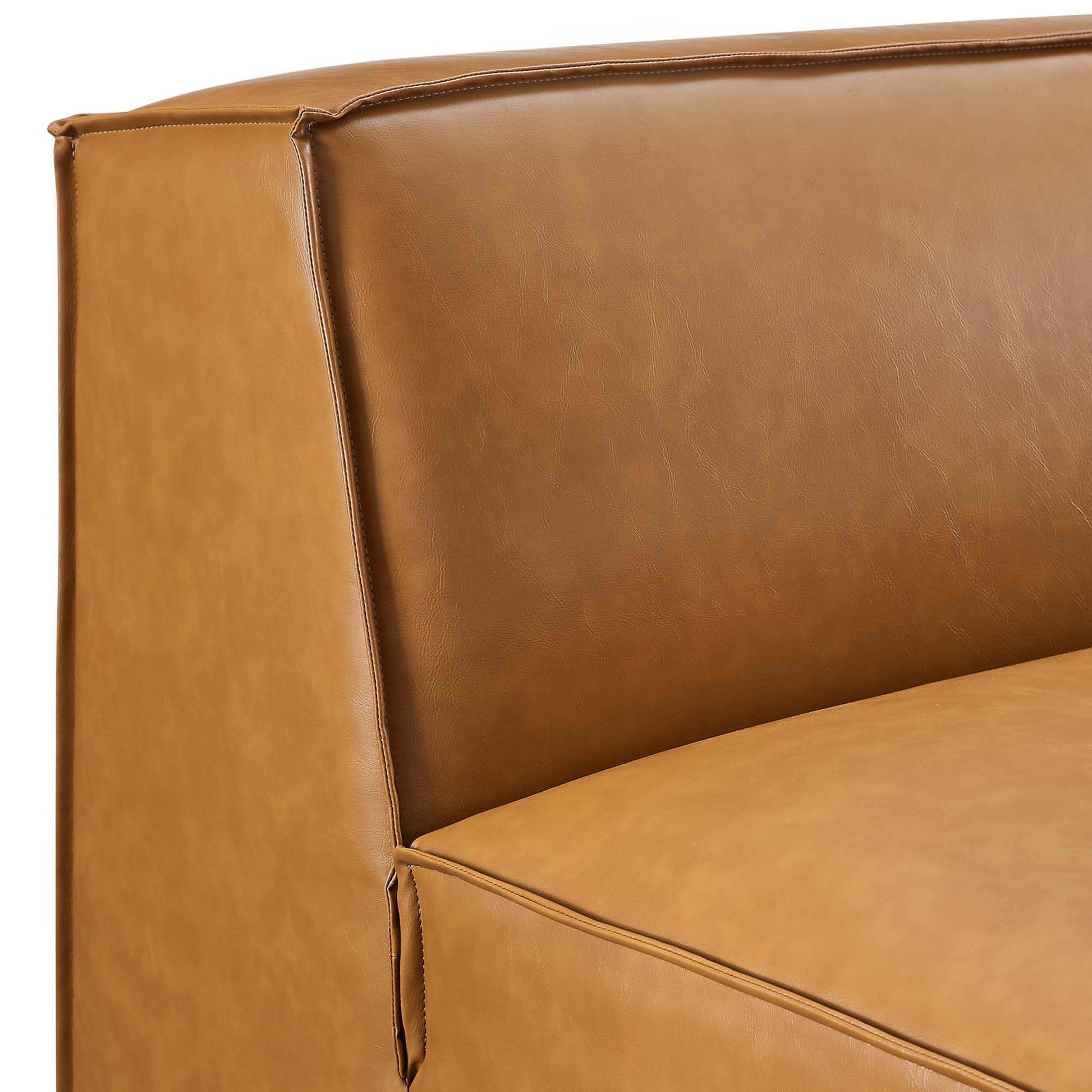 Restore Vegan Leather Sectional Sofa Armless Chair by Modway - Best Buy Furniture