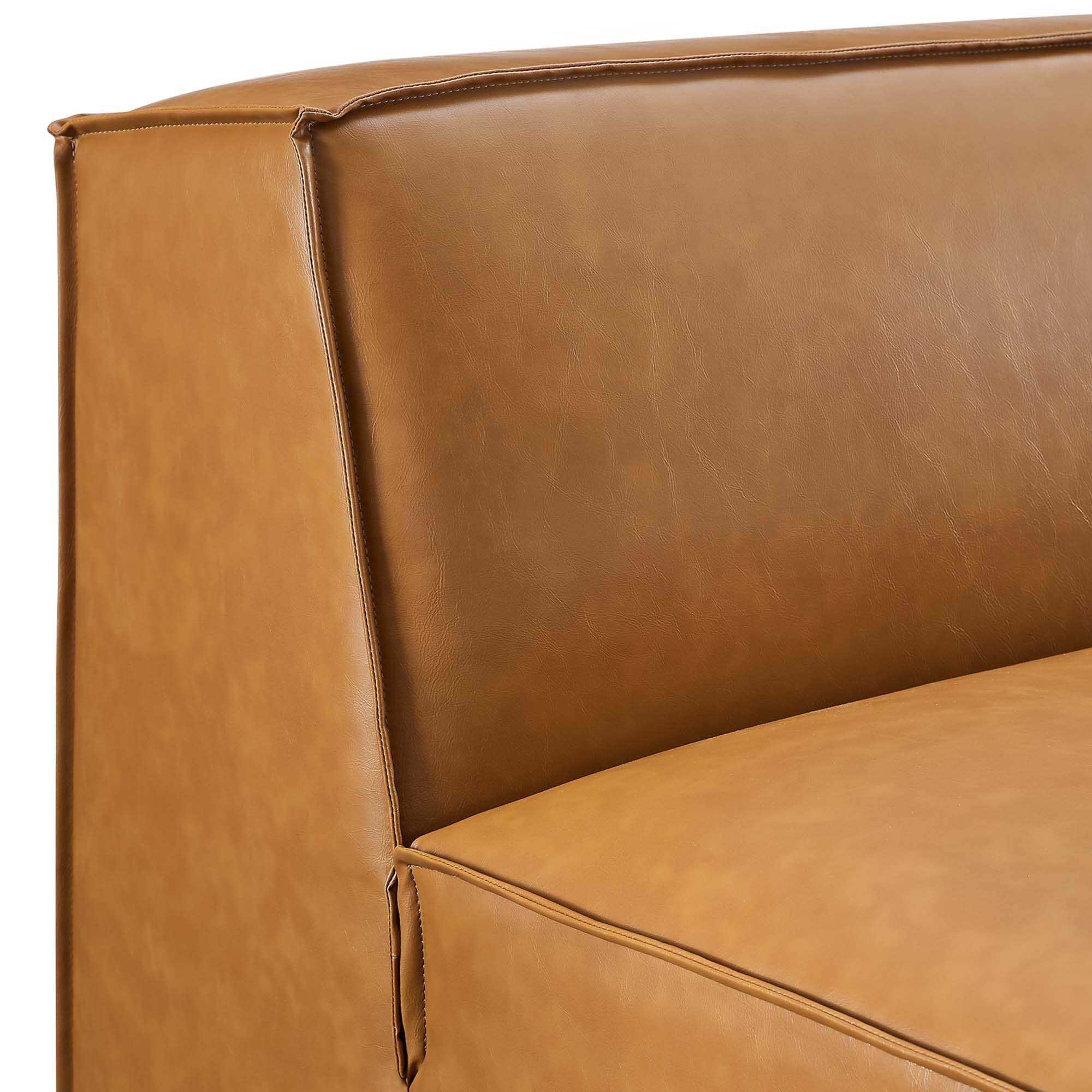 Restore Vegan Leather Sectional Sofa Armless Chair by Modway - Best Buy Furniture