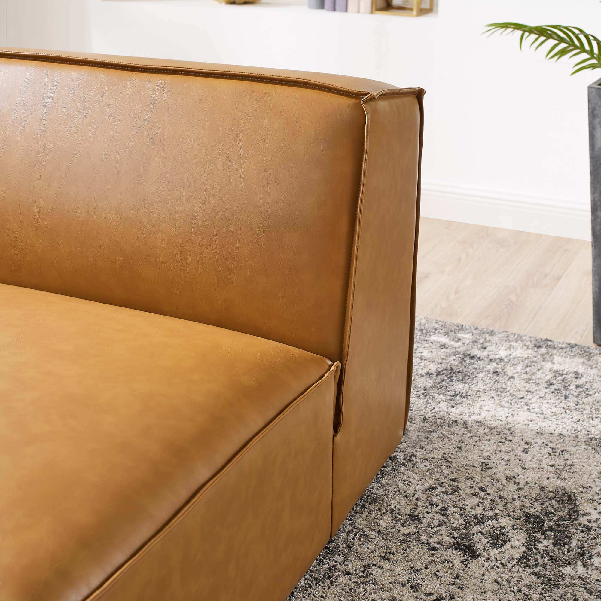 Restore Vegan Leather Sectional Sofa Armless Chair by Modway - Best Buy Furniture