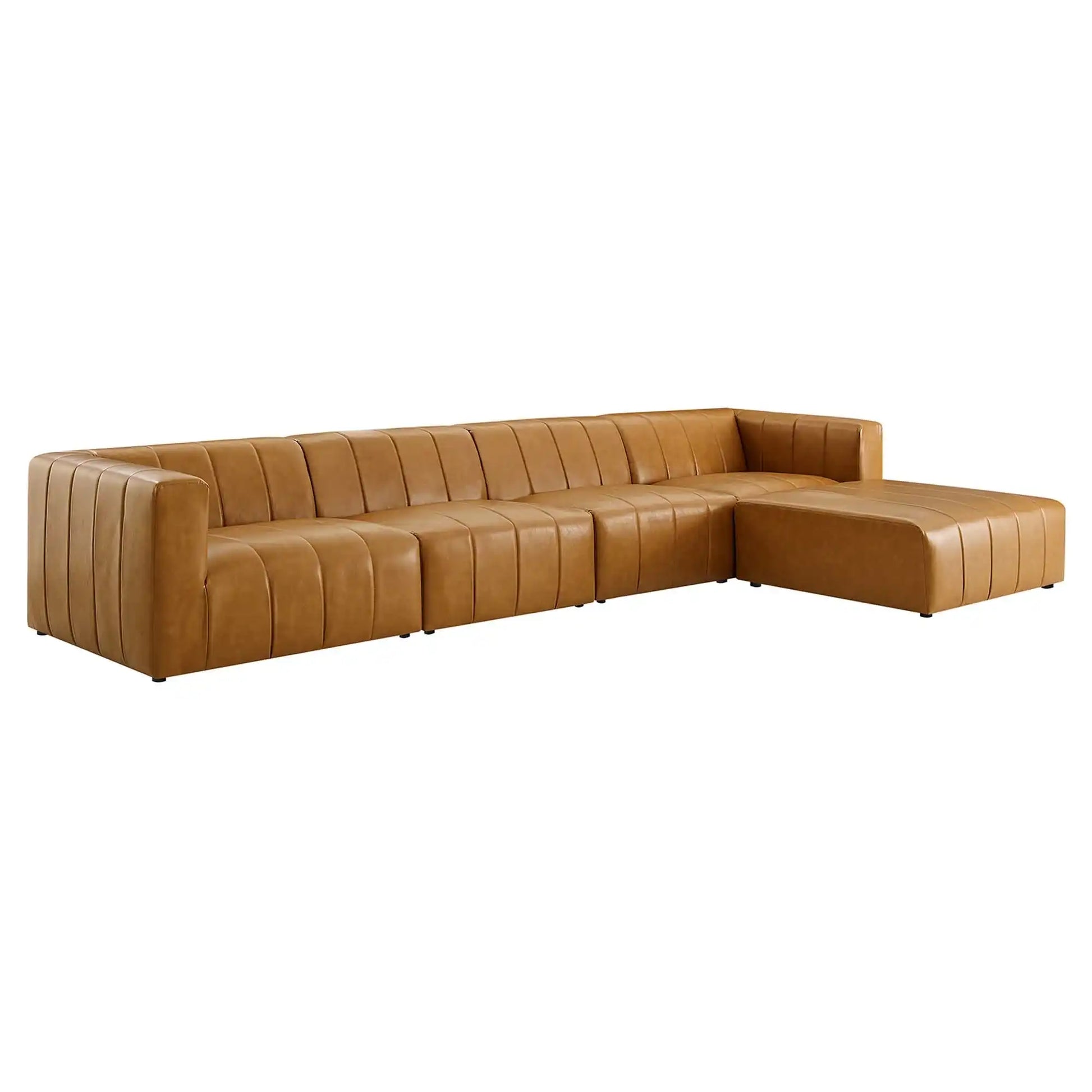 Bartlett 5-Piece Vegan Leather Sectional Sofa by Modway - Best Buy Furniture