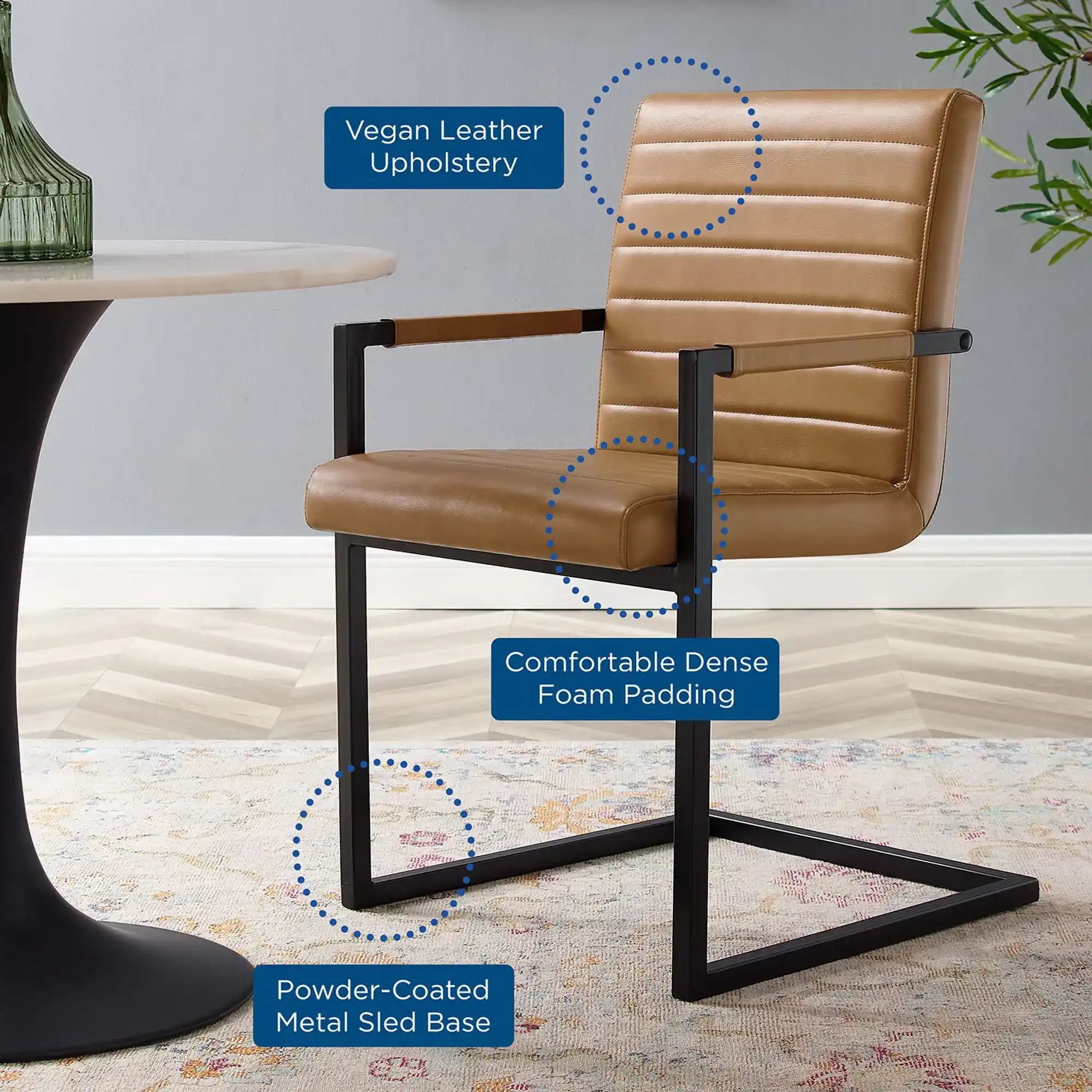 Savoy Vegan Leather Dining Chairs Set of 2 by Modway - Best Buy Furniture