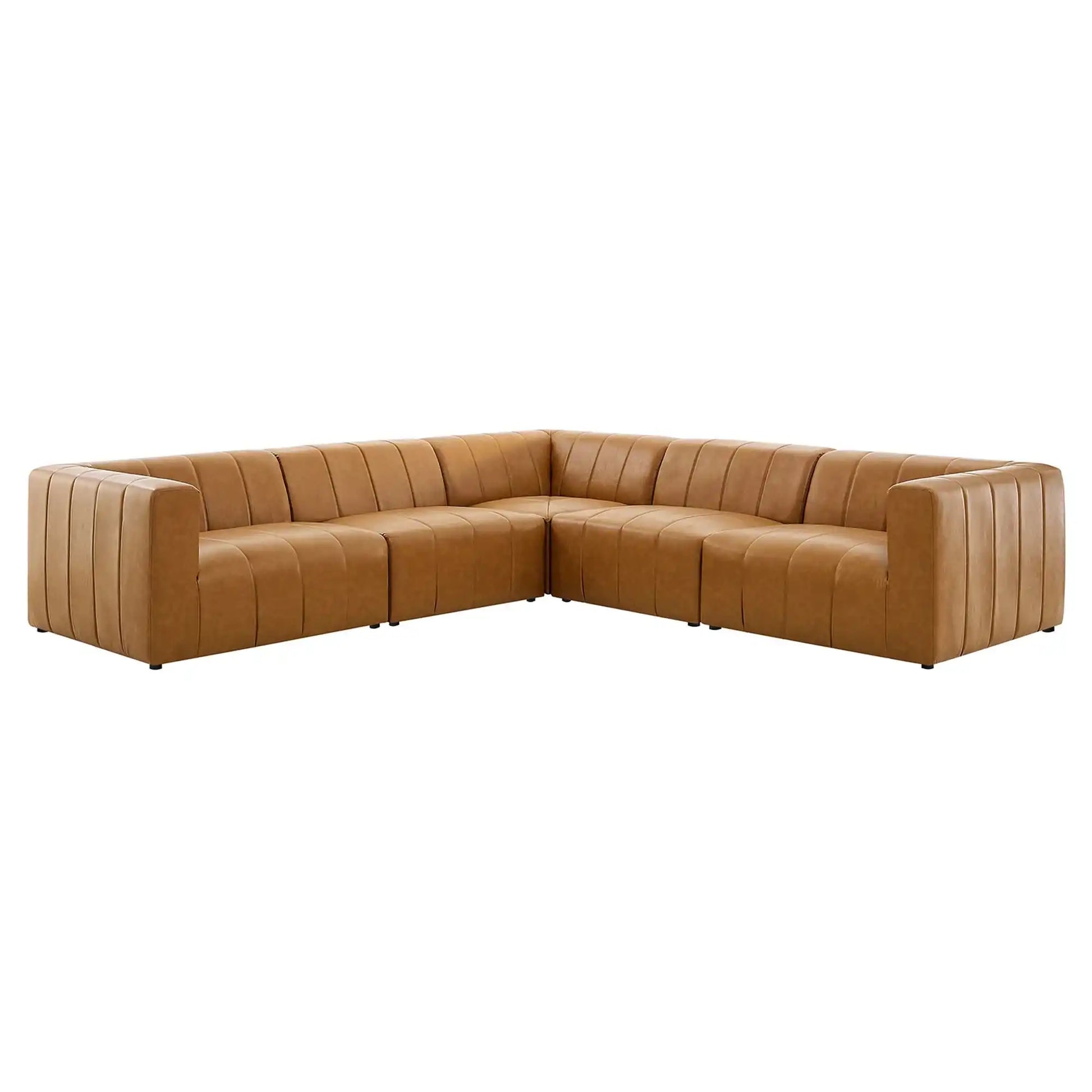 Bartlett 5-Piece Vegan Leather Sectional Sofa by Modway - Best Buy Furniture