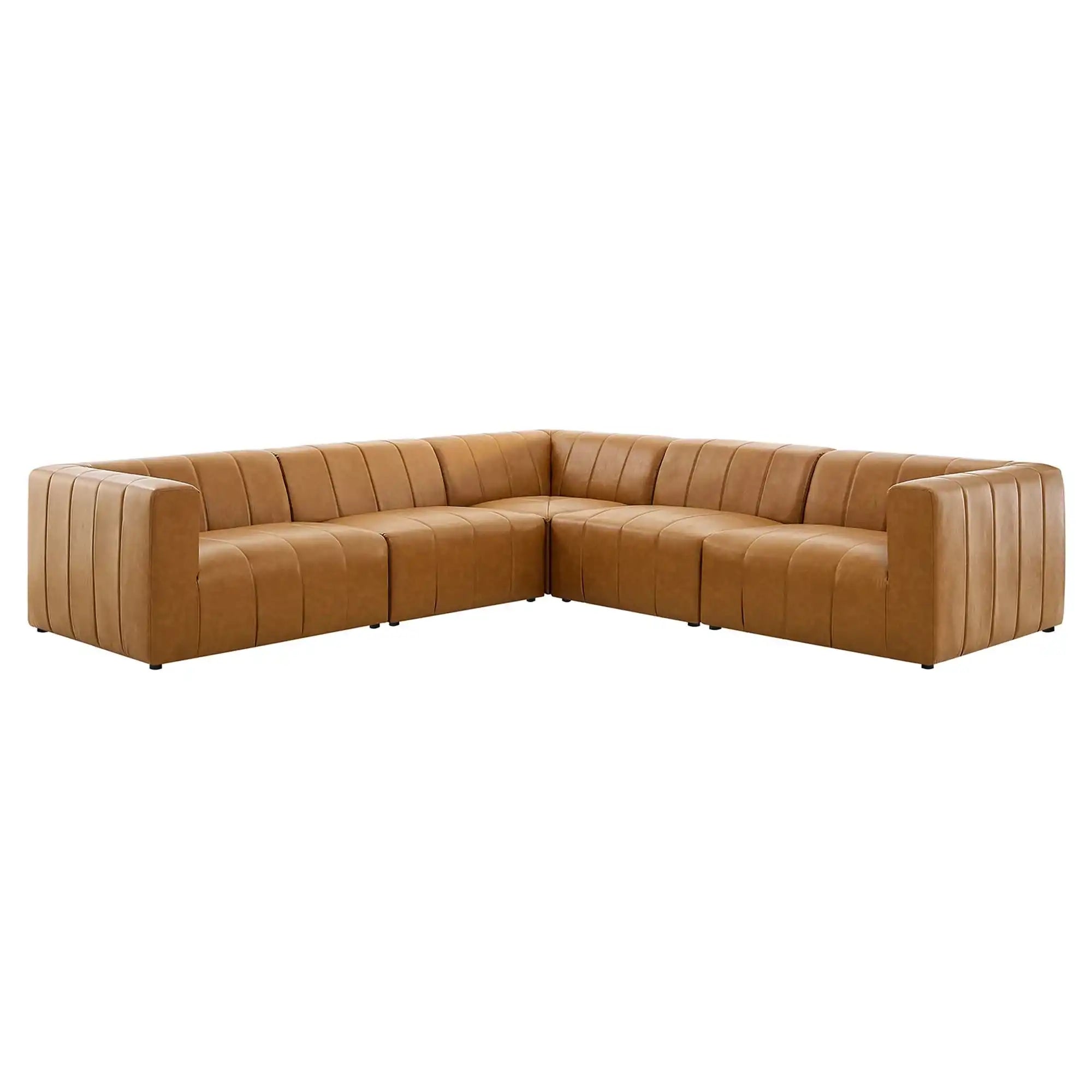Bartlett 5-Piece Vegan Leather Sectional Sofa by Modway - Best Buy Furniture